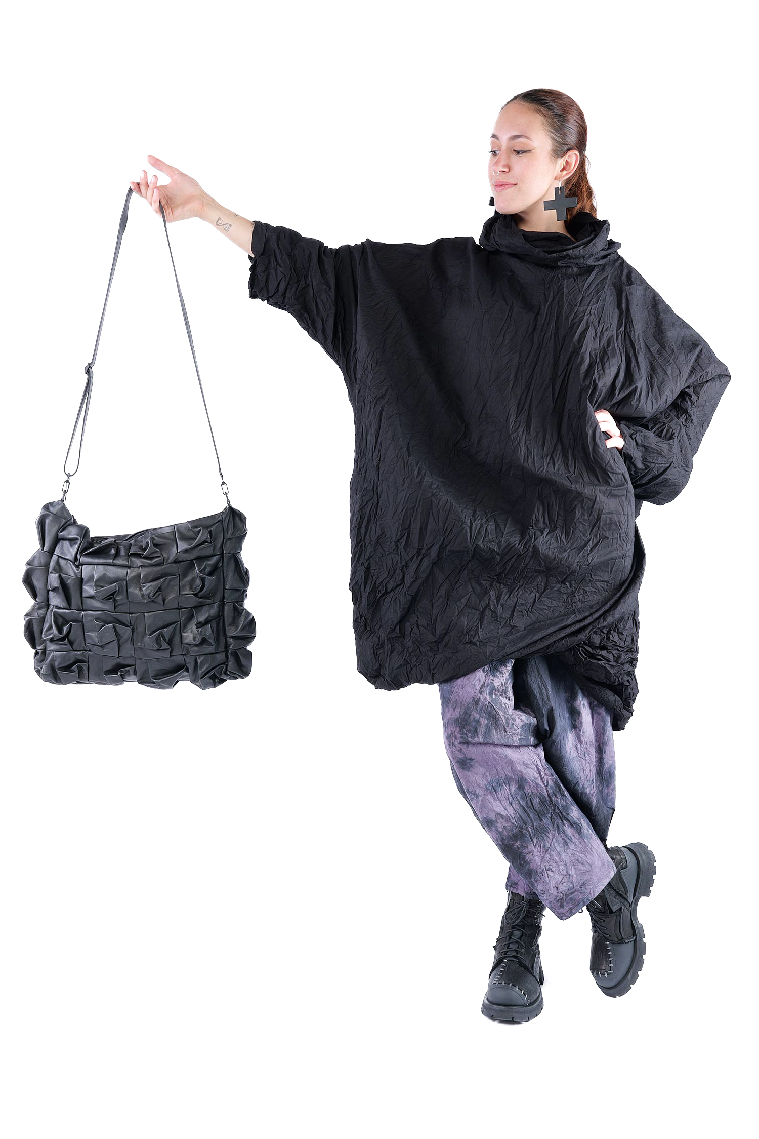 3D Optik Ledertasche - Schwarz - M.Alam