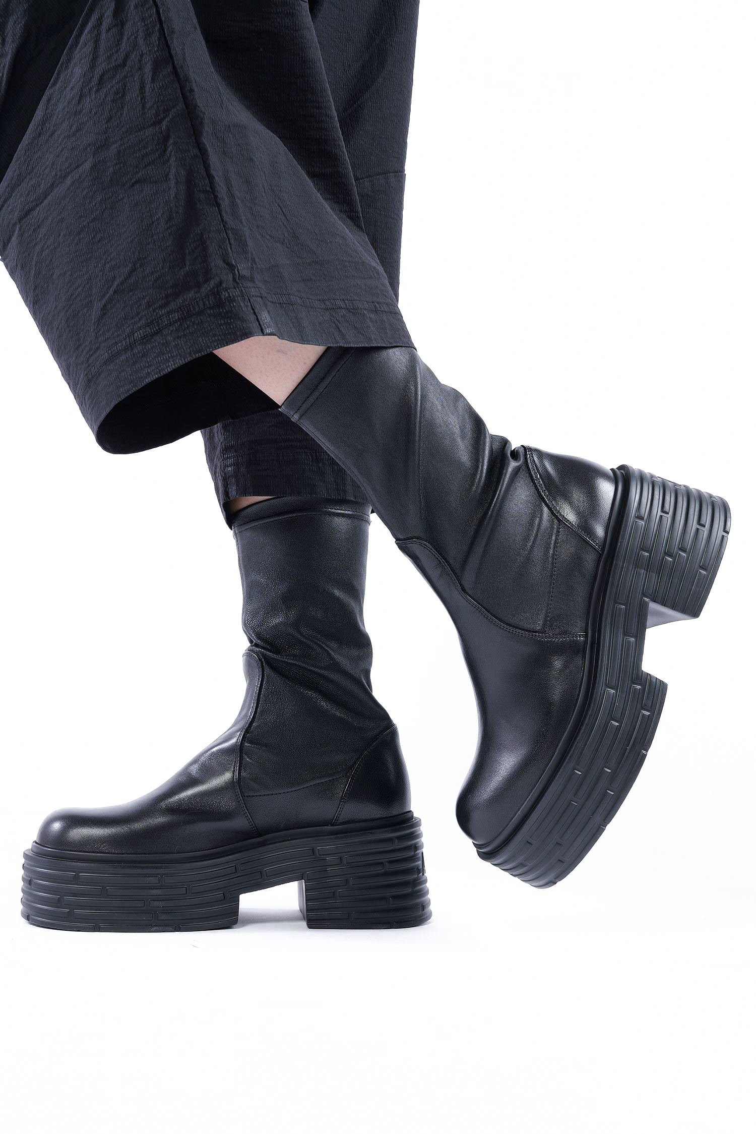 Stretch Stiefelette - Schwarz - Lignes Stretch