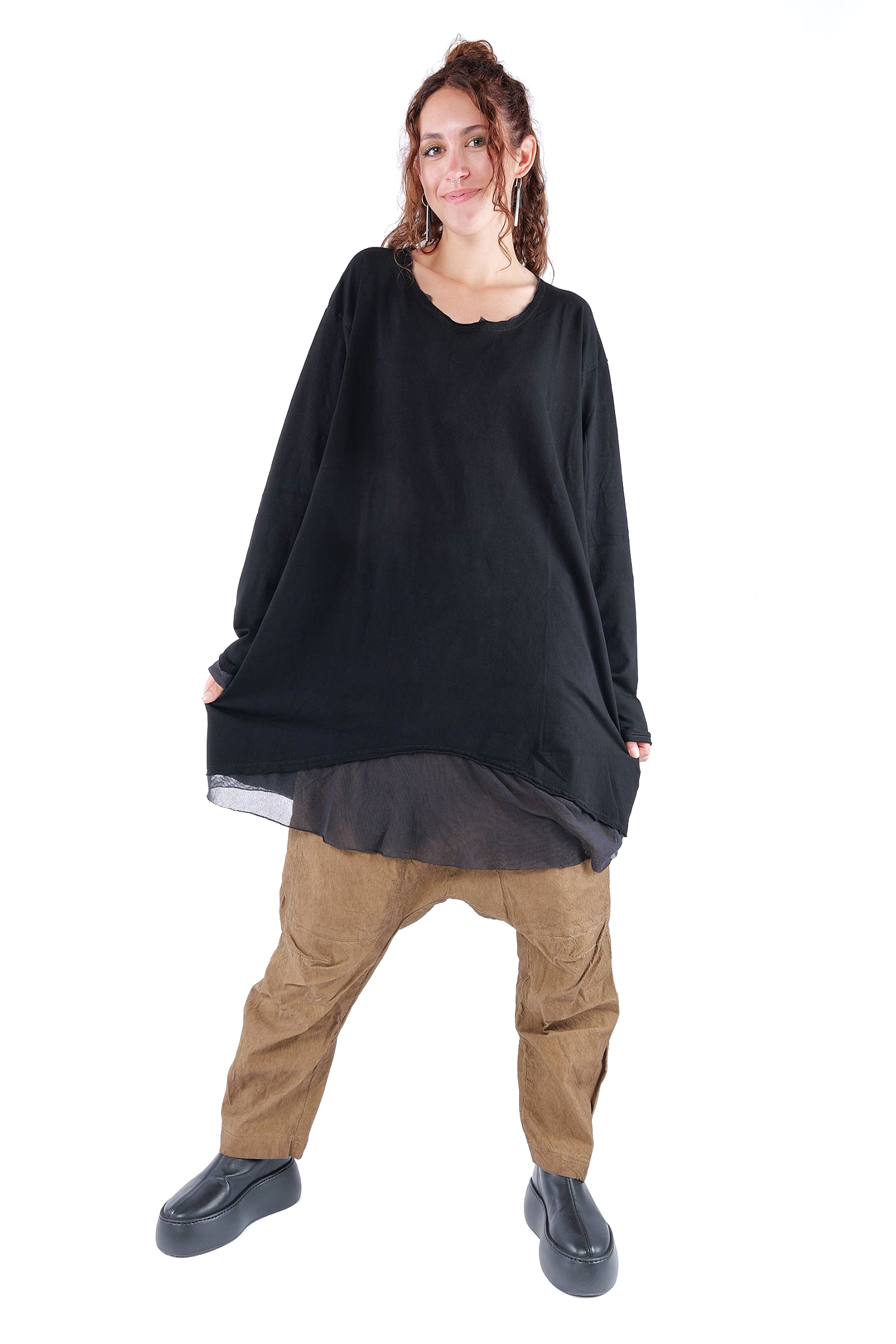 Tunika mit Tüll - Schwarz - 2263510503