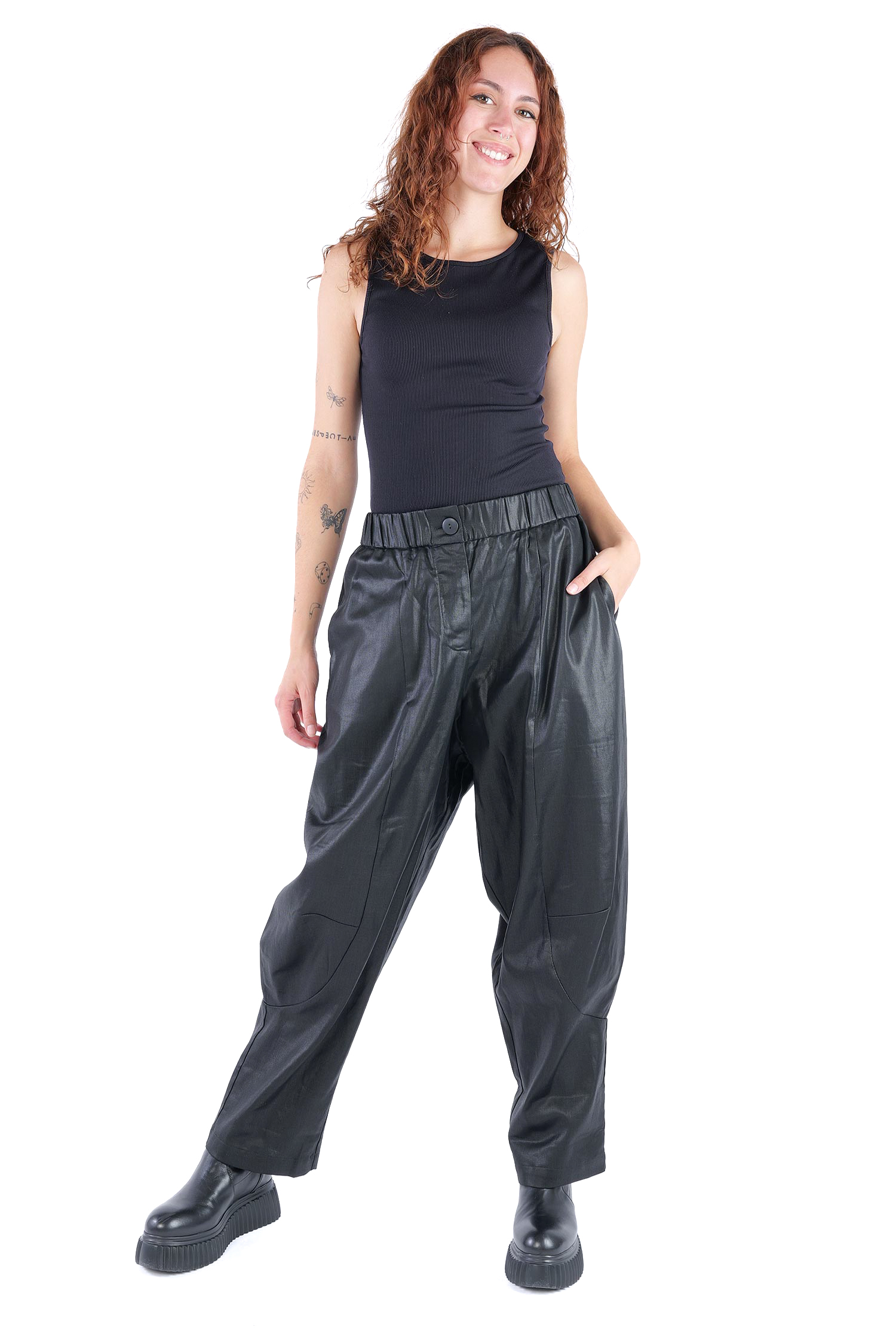 Coated pants - Black coated - Rundo