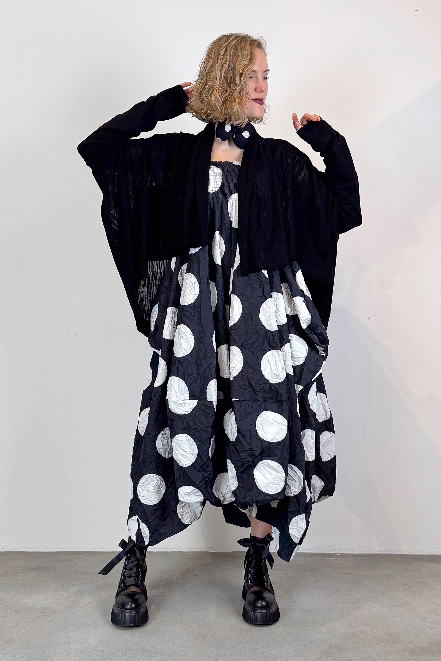 Feinstrickmantel - Schwarz - 26.1-KH012