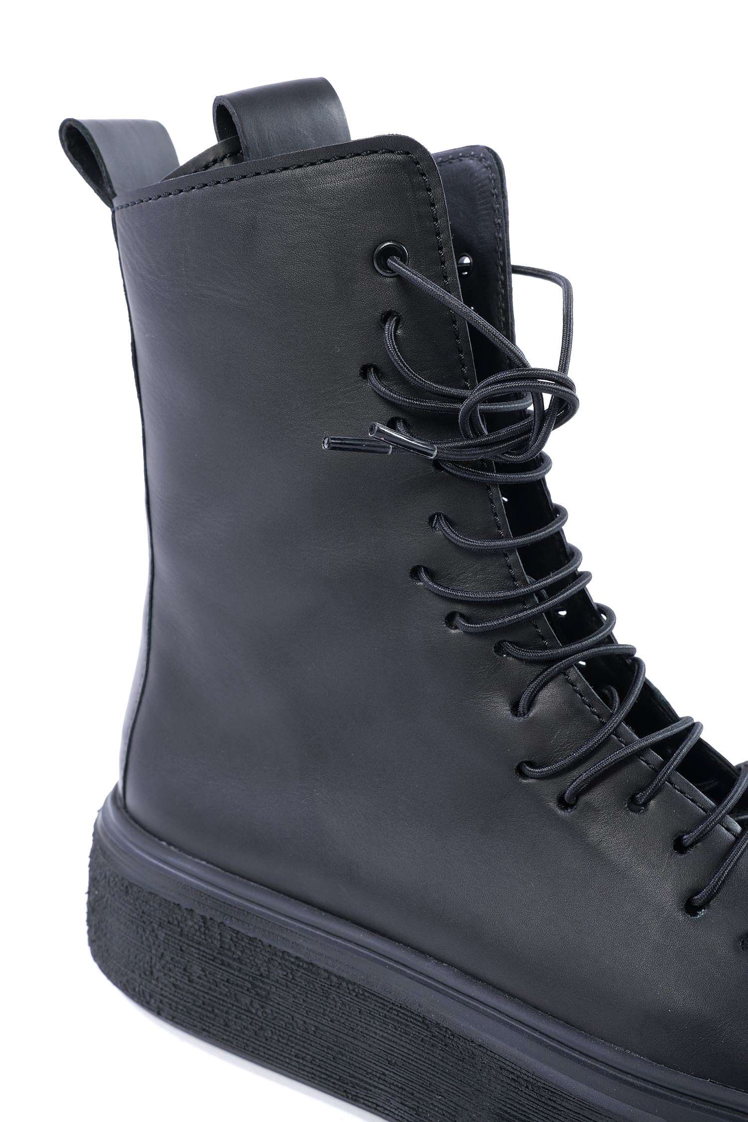 Hohe Ledersneaker - Schwarz - 907108