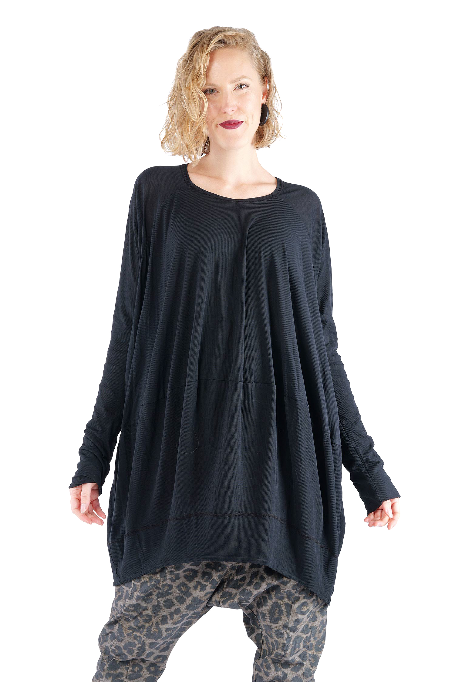 Oversize Tunika - Schwarz - 2261140515