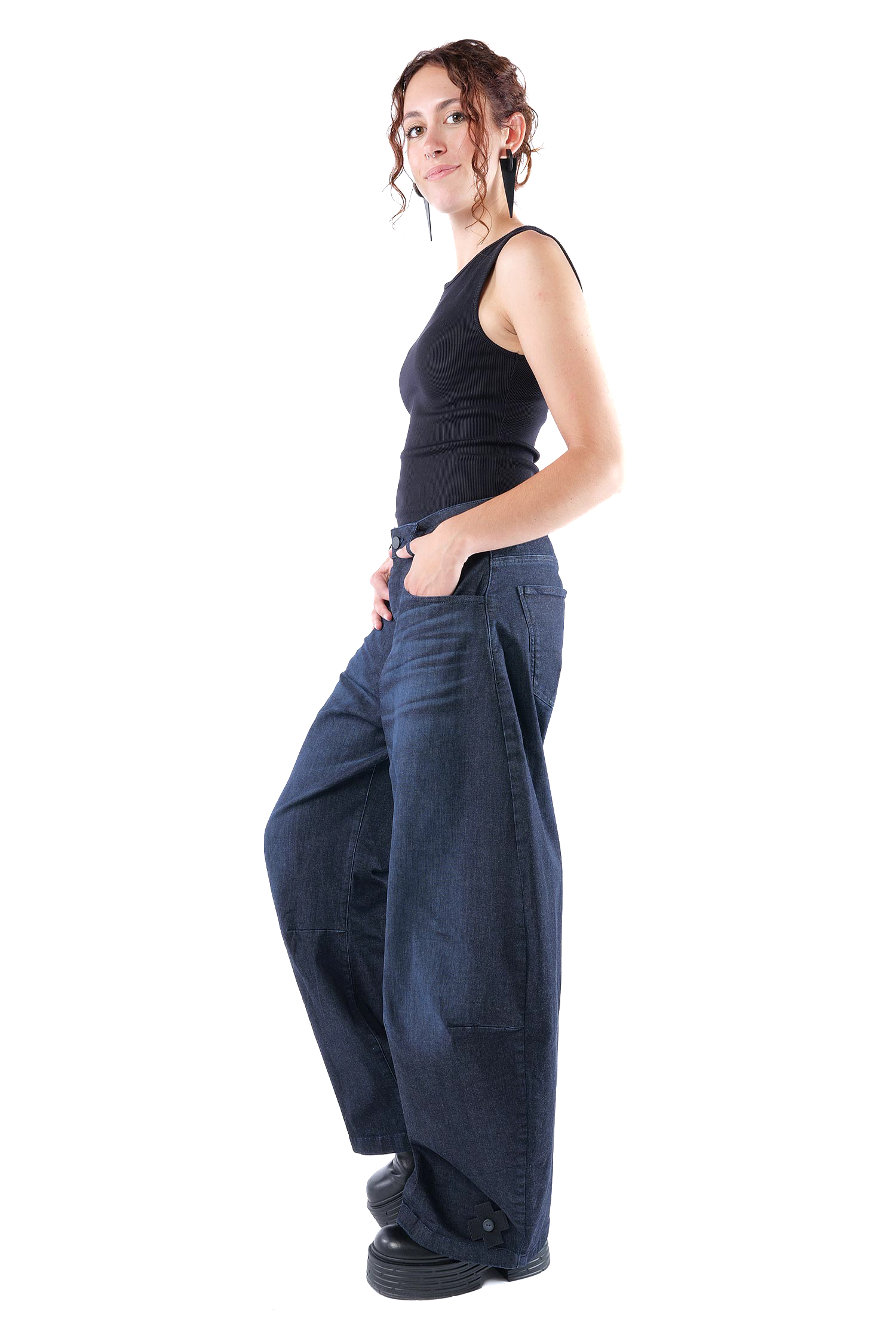 Tulpige Jeanshose - Darkblue - 10018