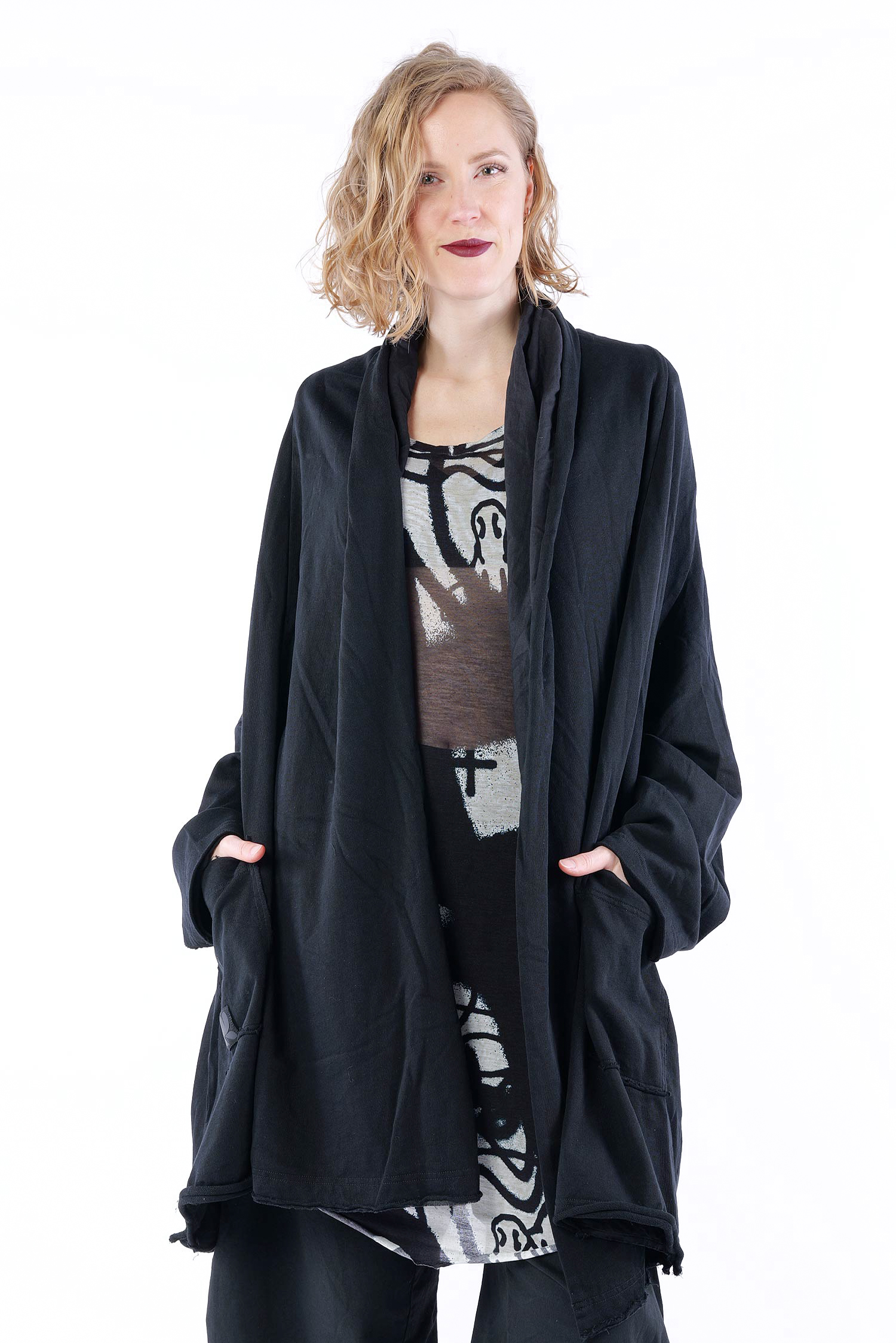 Sweatmantel - Schwarz - 1263291120