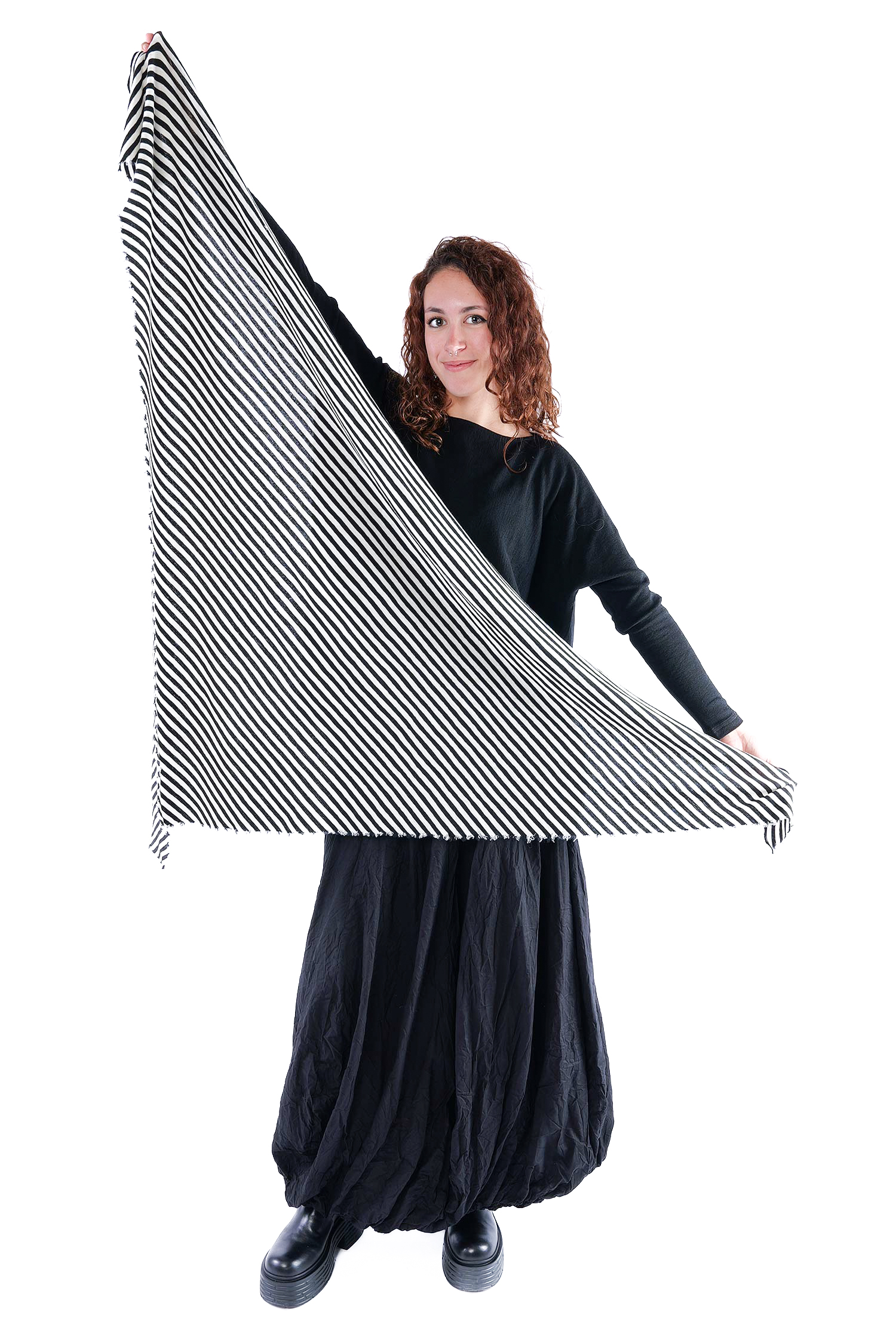 Dreieckstuch - white/black-schmal - 1063