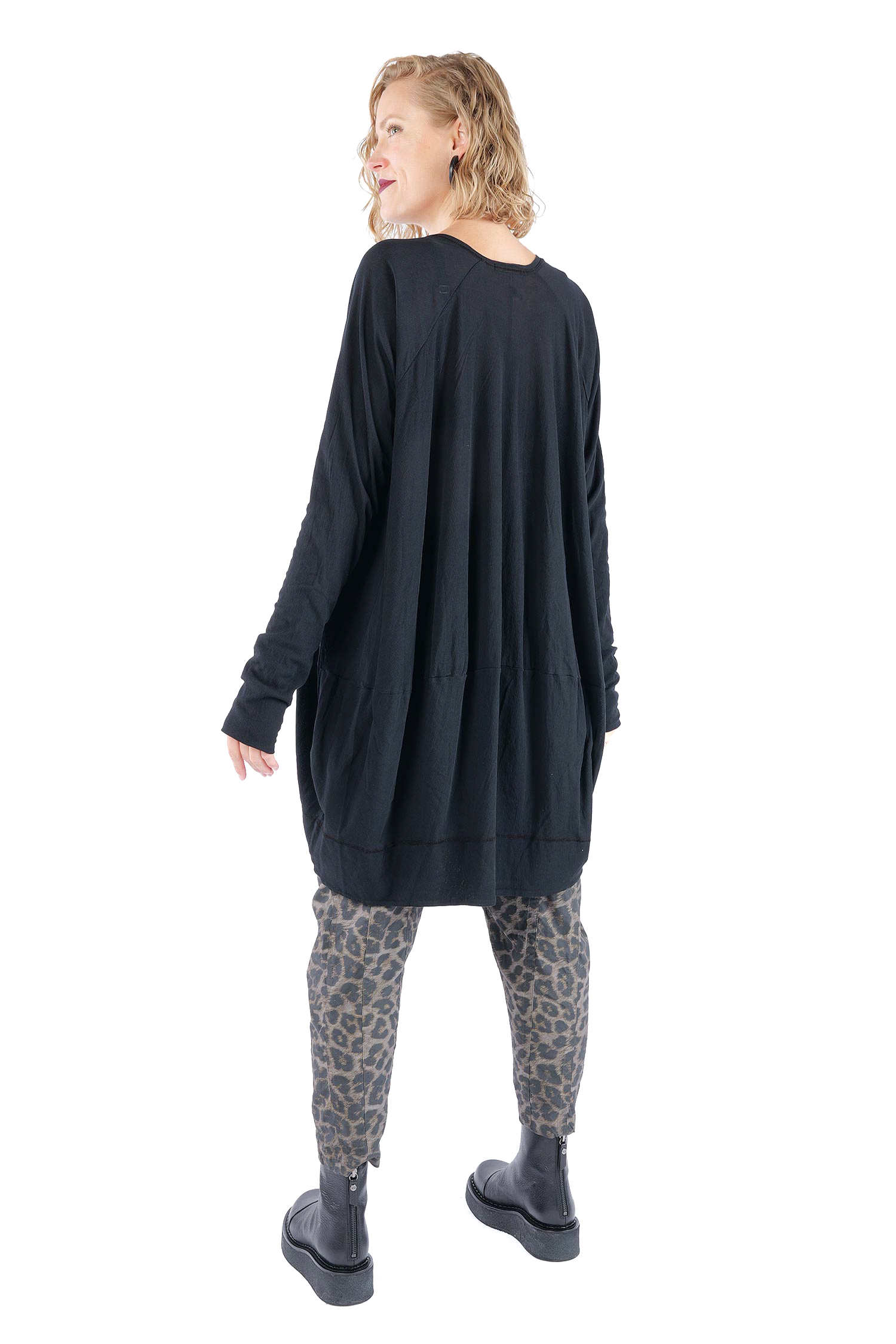 Oversize Tunika - Schwarz - 2261140515