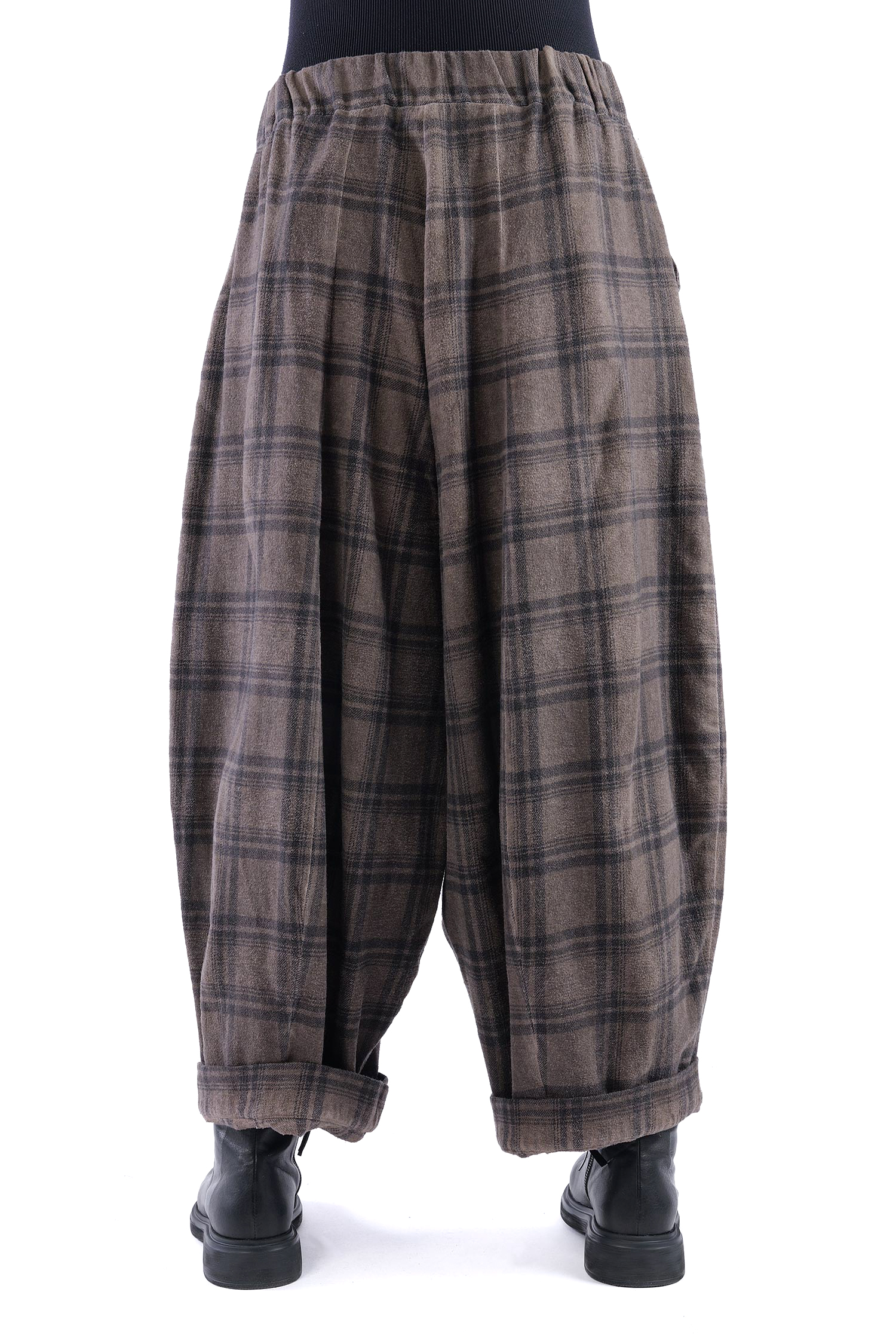 Wide pants - Truffle old dye check - Alido