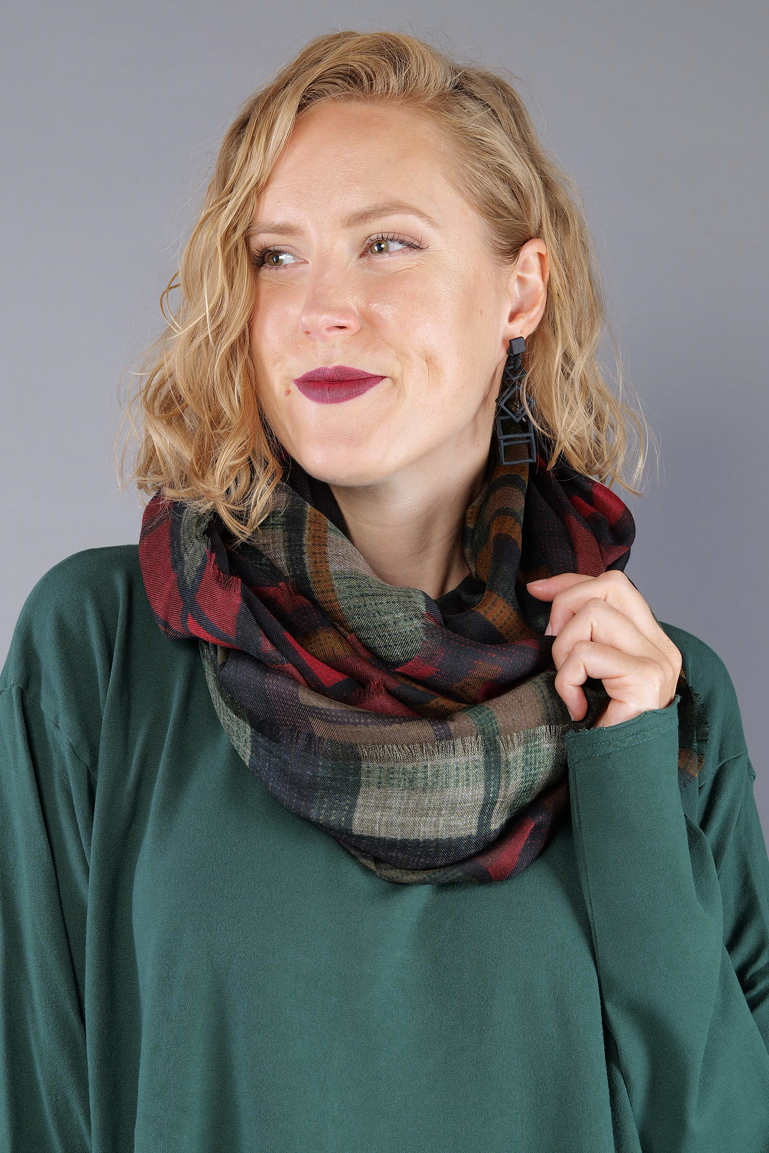 Weicher Schal - Check multicolor - 2263361404