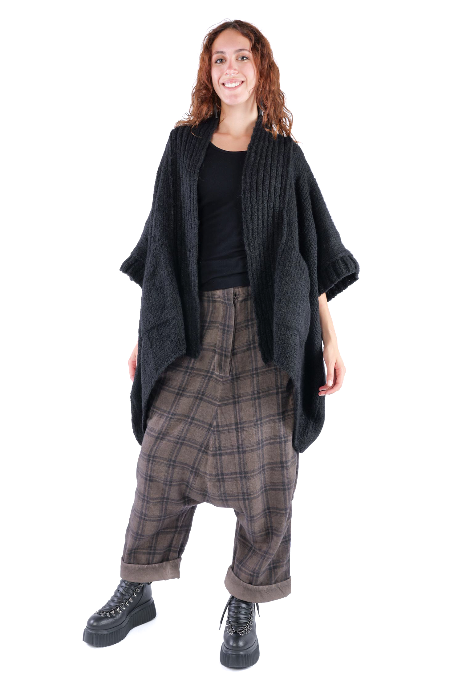 Grobstrick Jacke - Schwarz - Watts