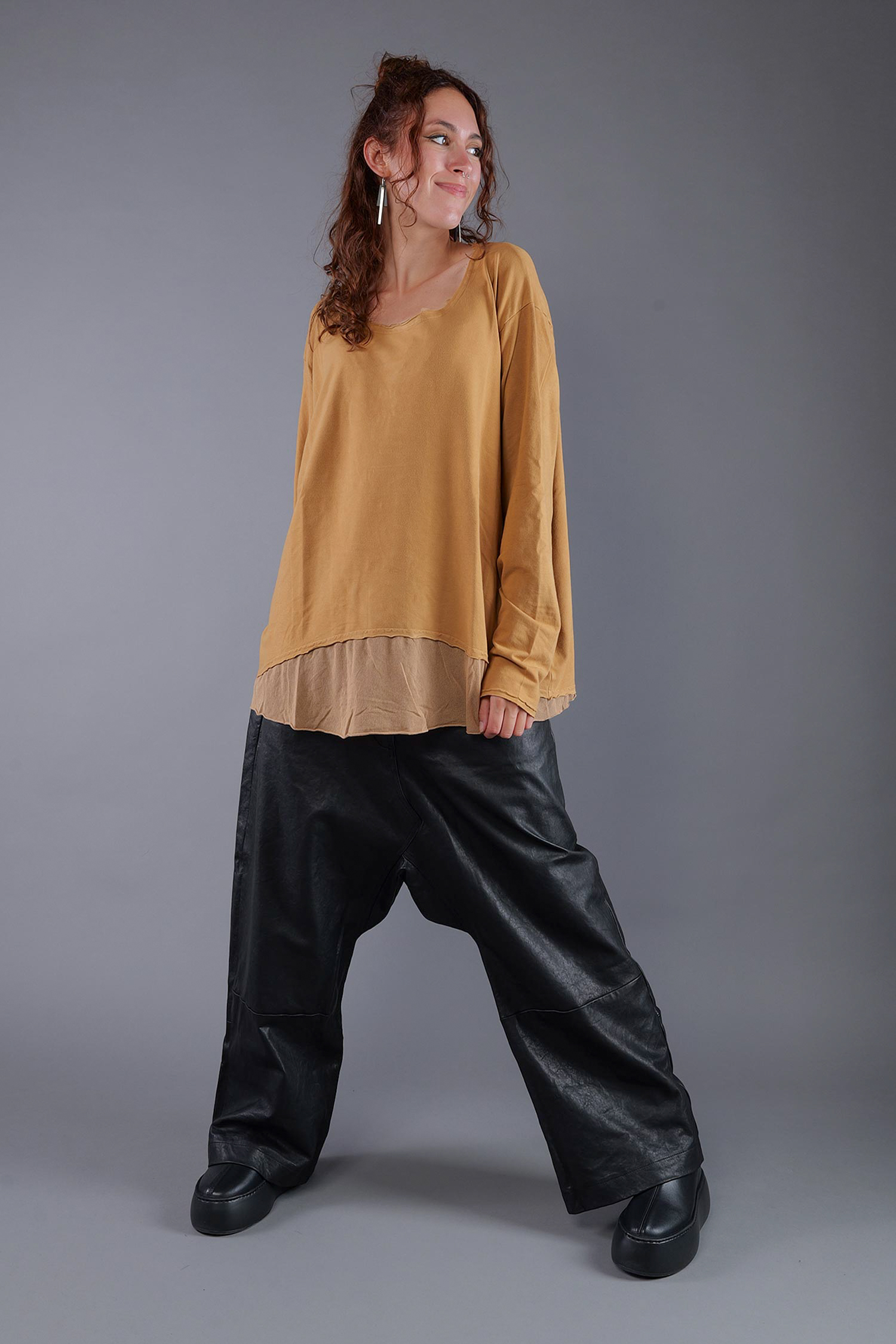 Shirt mit Tüll - Bronze - 2263510502