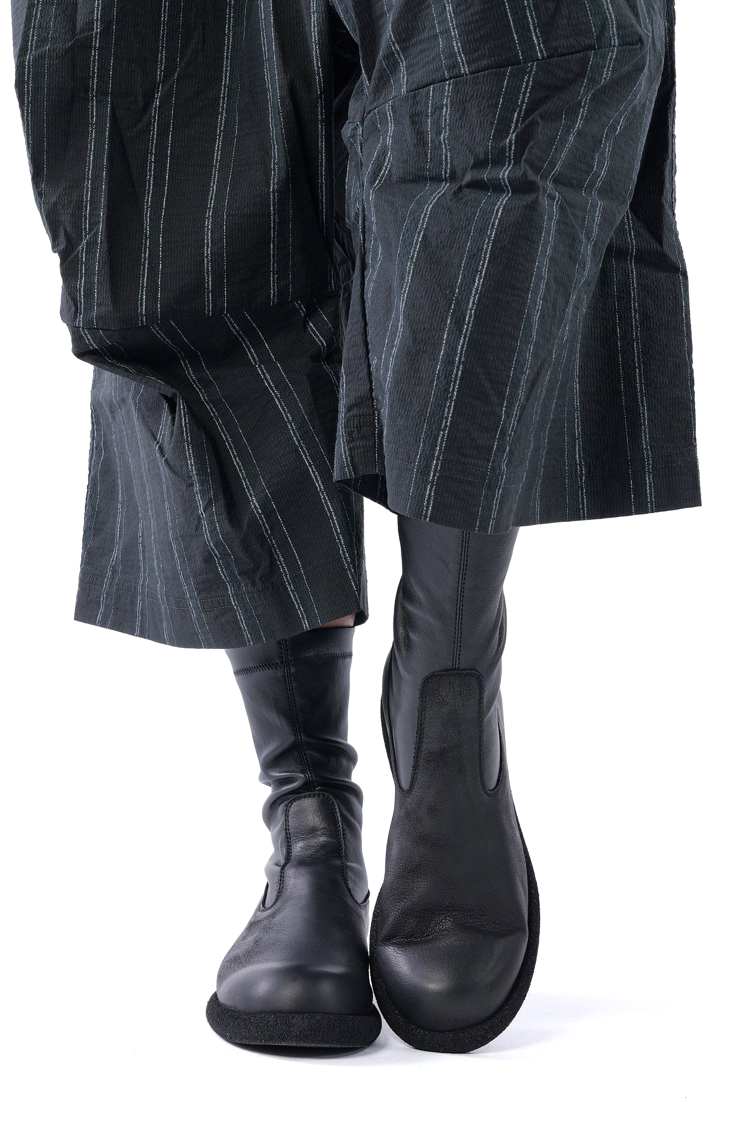 Stretchleder Stiefel - Schwarz - 10502