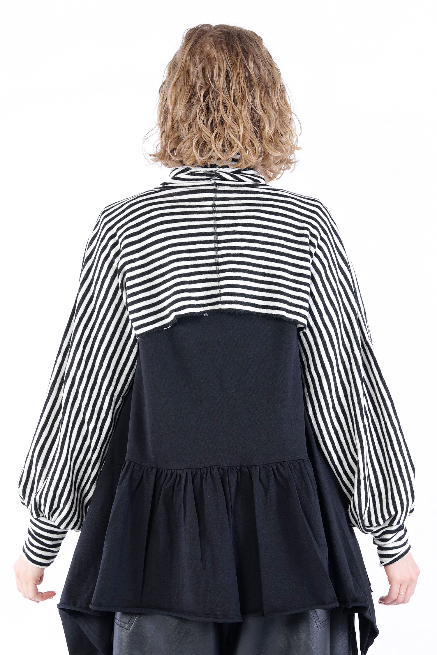 Kurzer Merinopullover - White/black - 1041