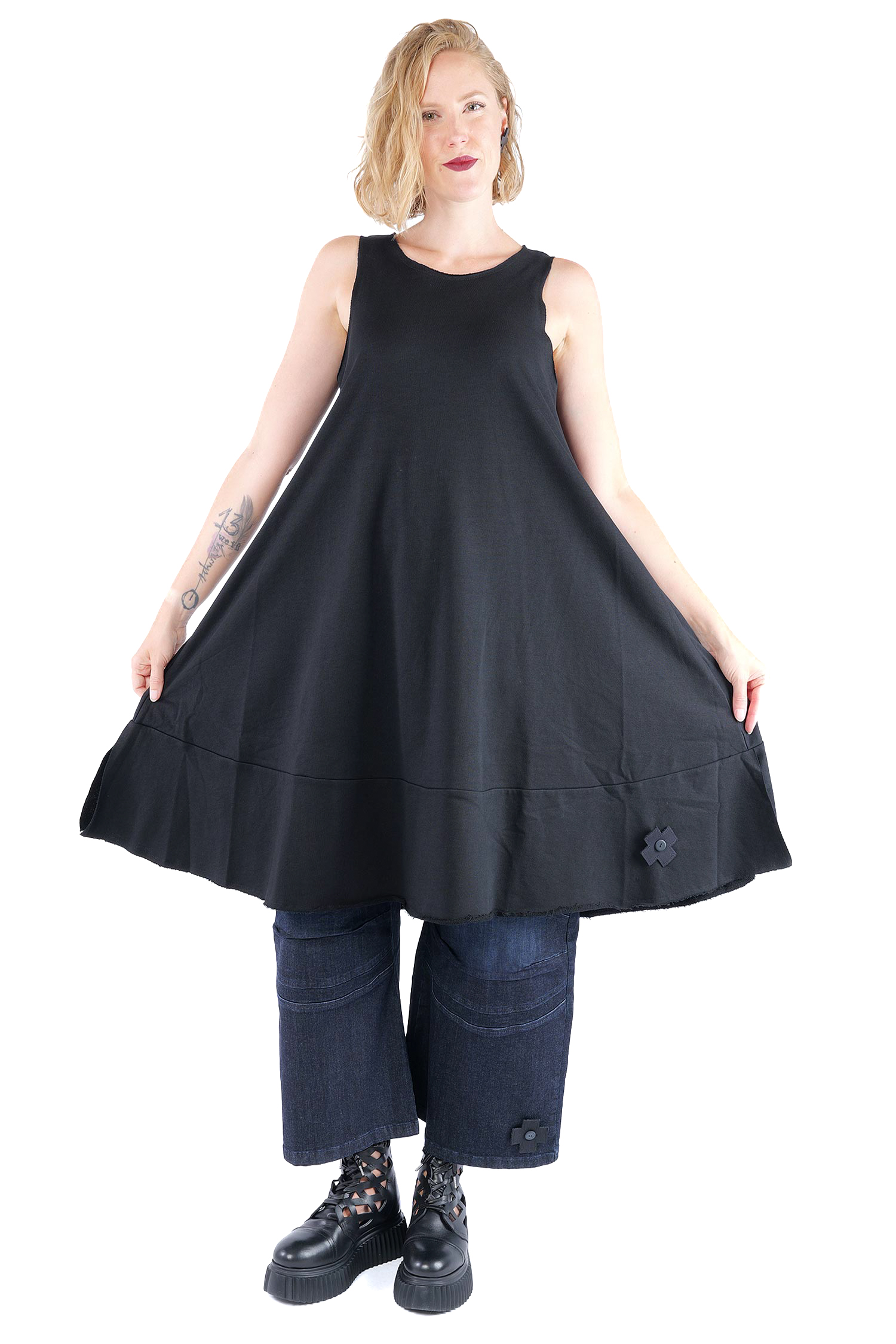 Sweat-Kleid - Schwarz - 1159