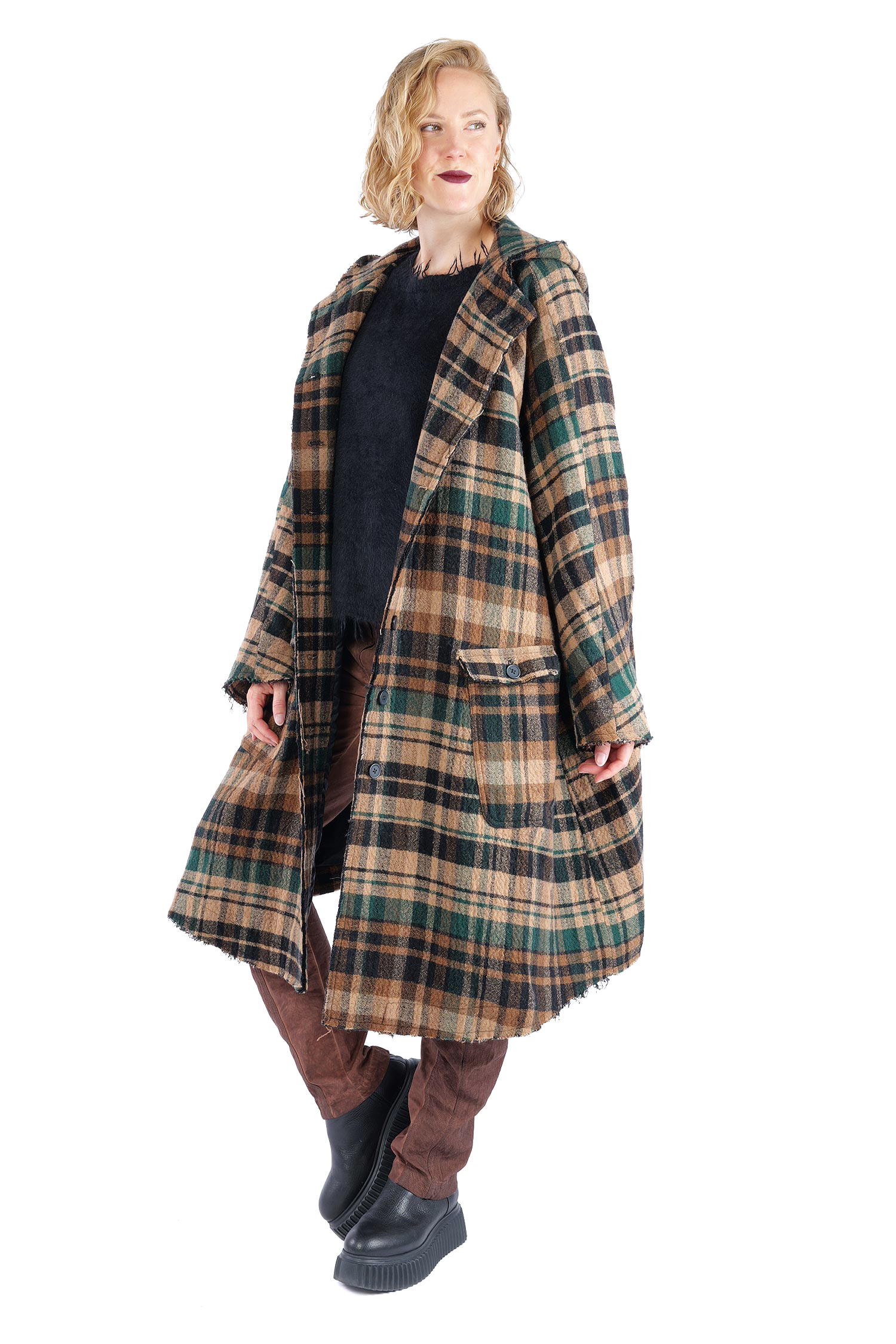 Fransiger Wintermantel - Forest check - 2263281203