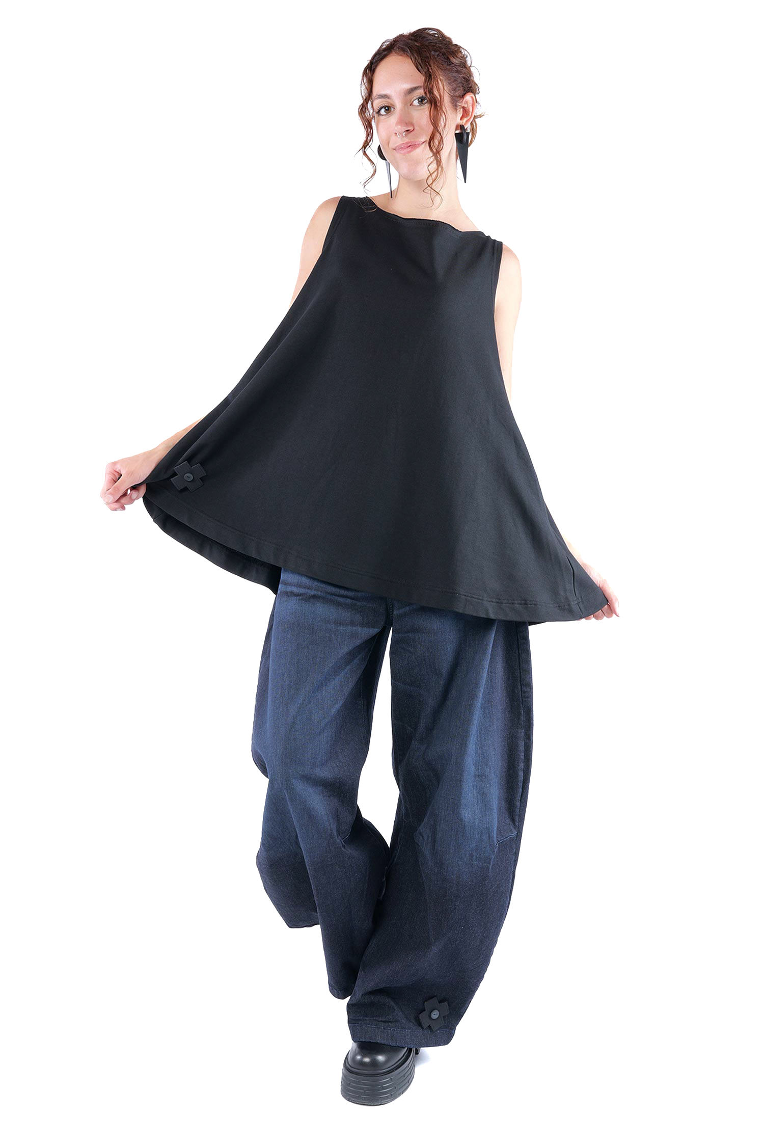 Wandelbares Top - Schwarz - 2123