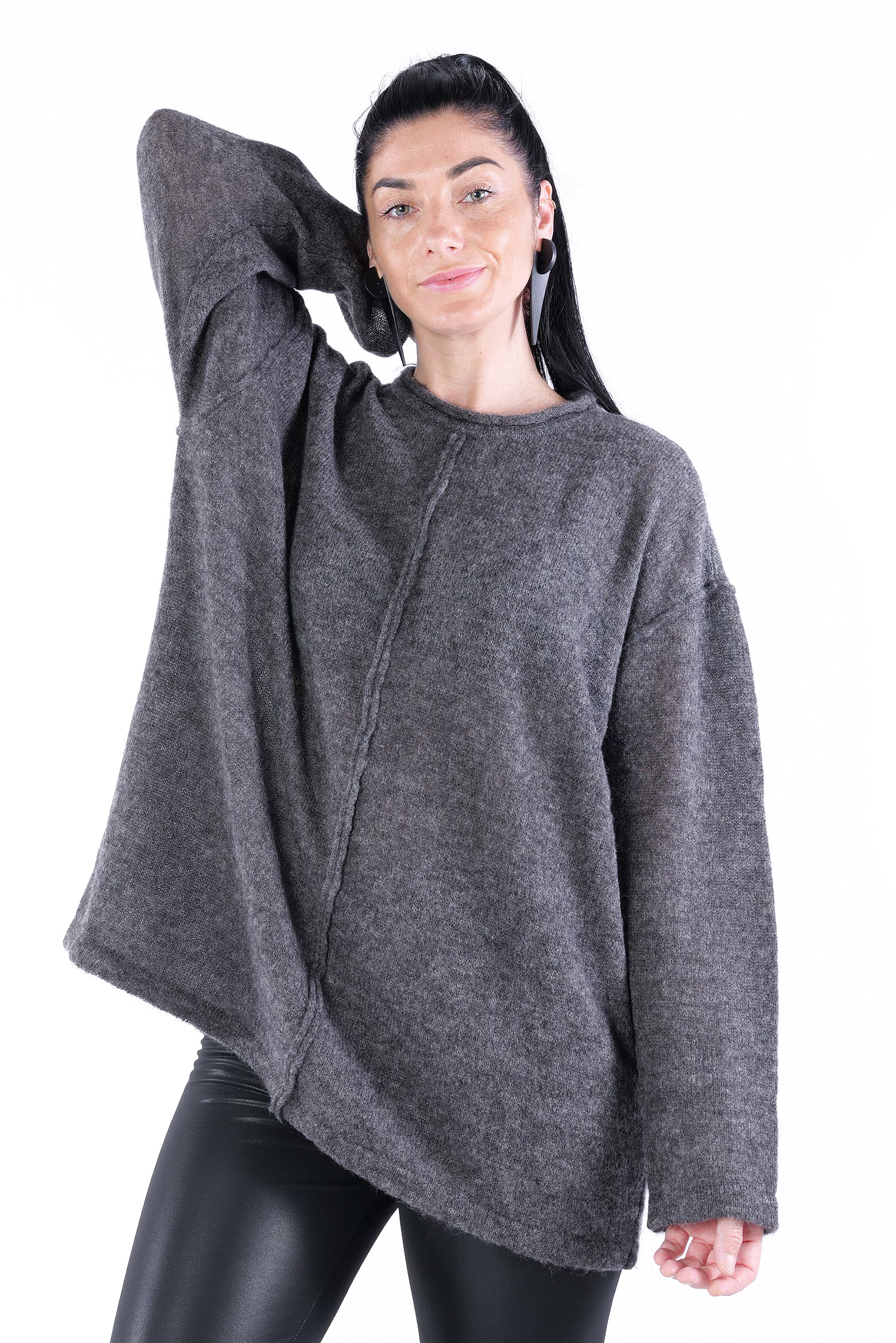 Feinstrick Tunika - Grau - Allana