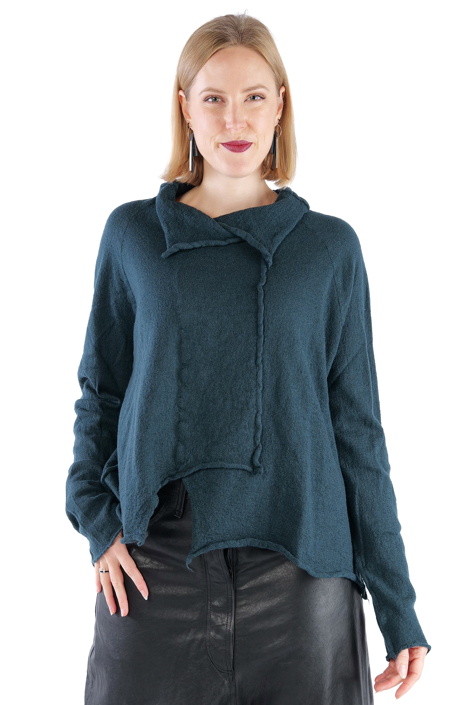 Oversize Wollpullover - Petrol - 2261680713