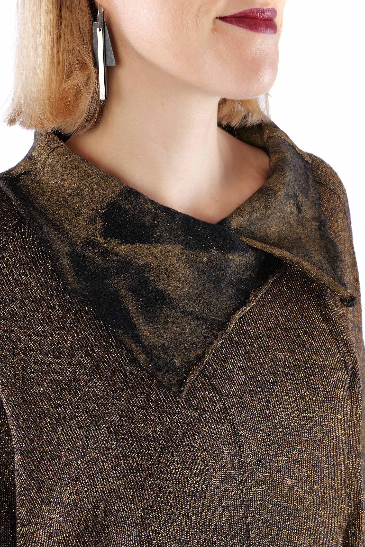 Oversize Wollpullover - Black gold - 2261680703