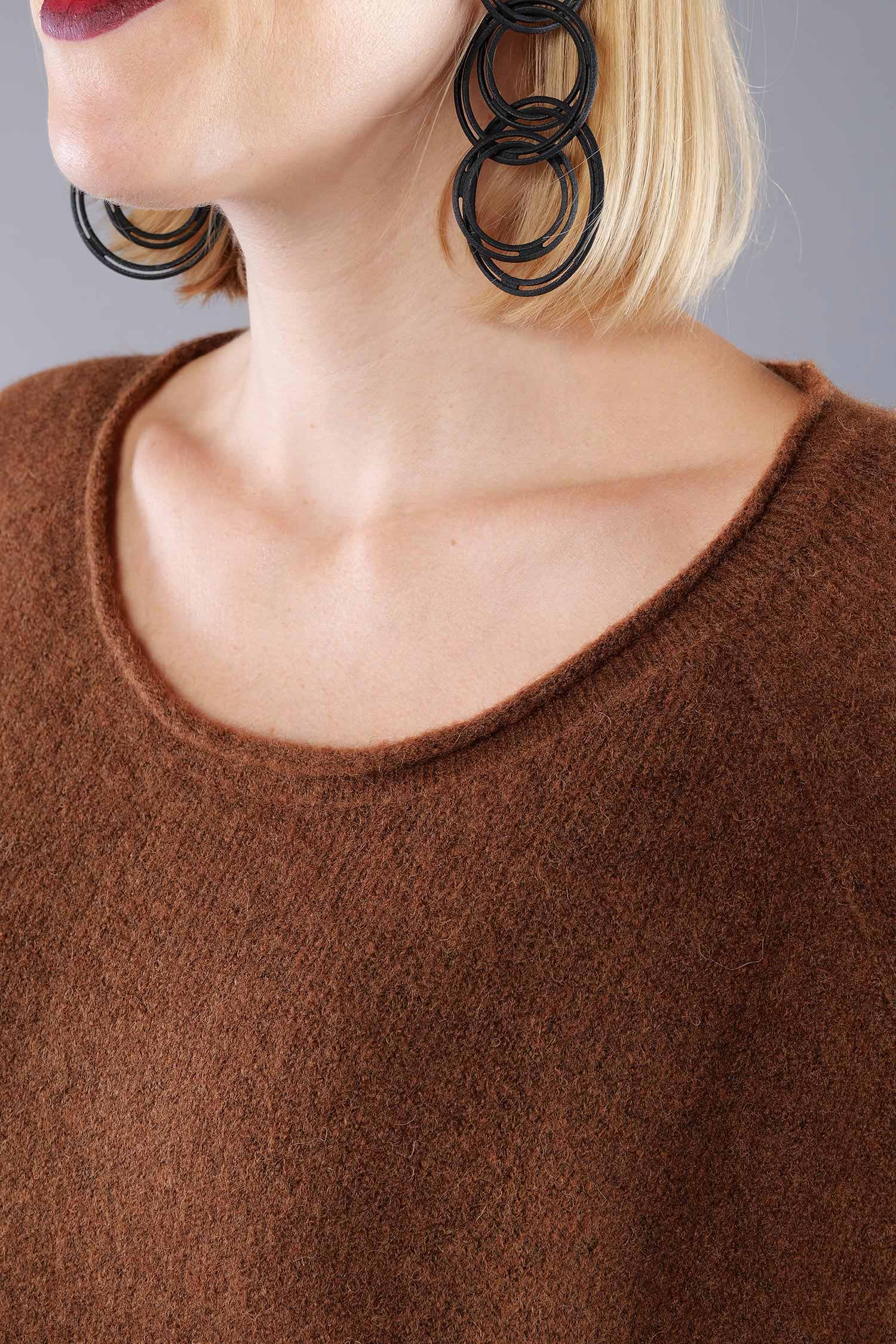 Knitted pullover - Bronze lava - 2263480702