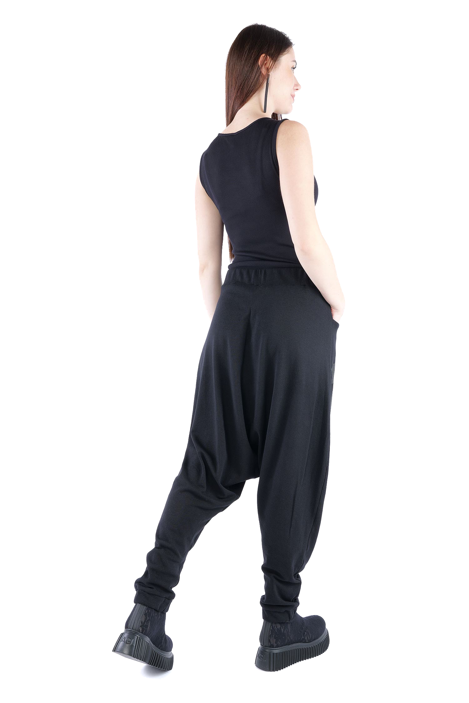 Hose mit tiefem Schritt - Schwarz - Morbido