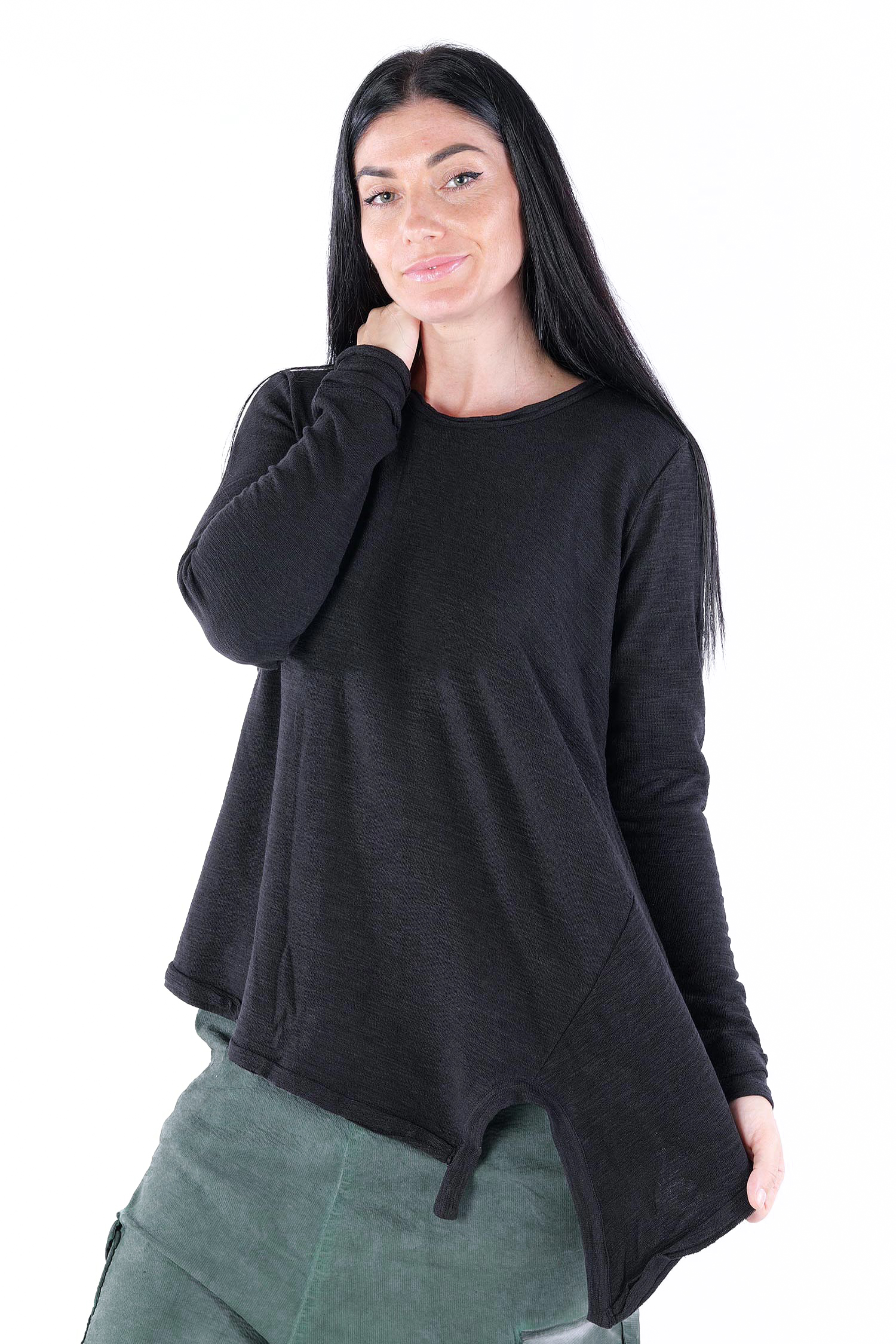 A-Linien Pullover - Schwarz - 253004