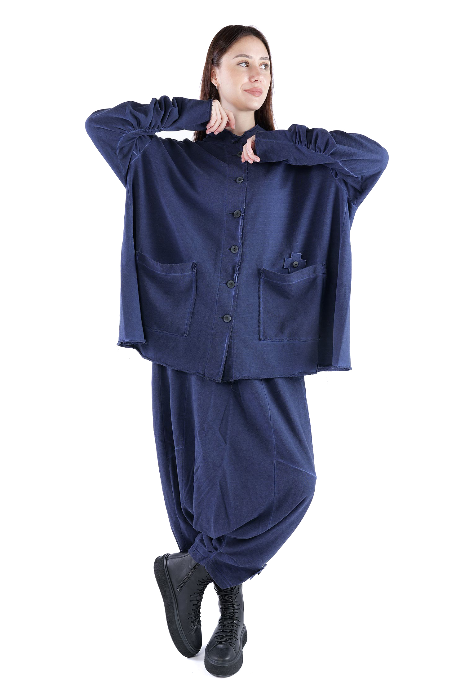 Oversize Sweatjacke - Ocean - 2129