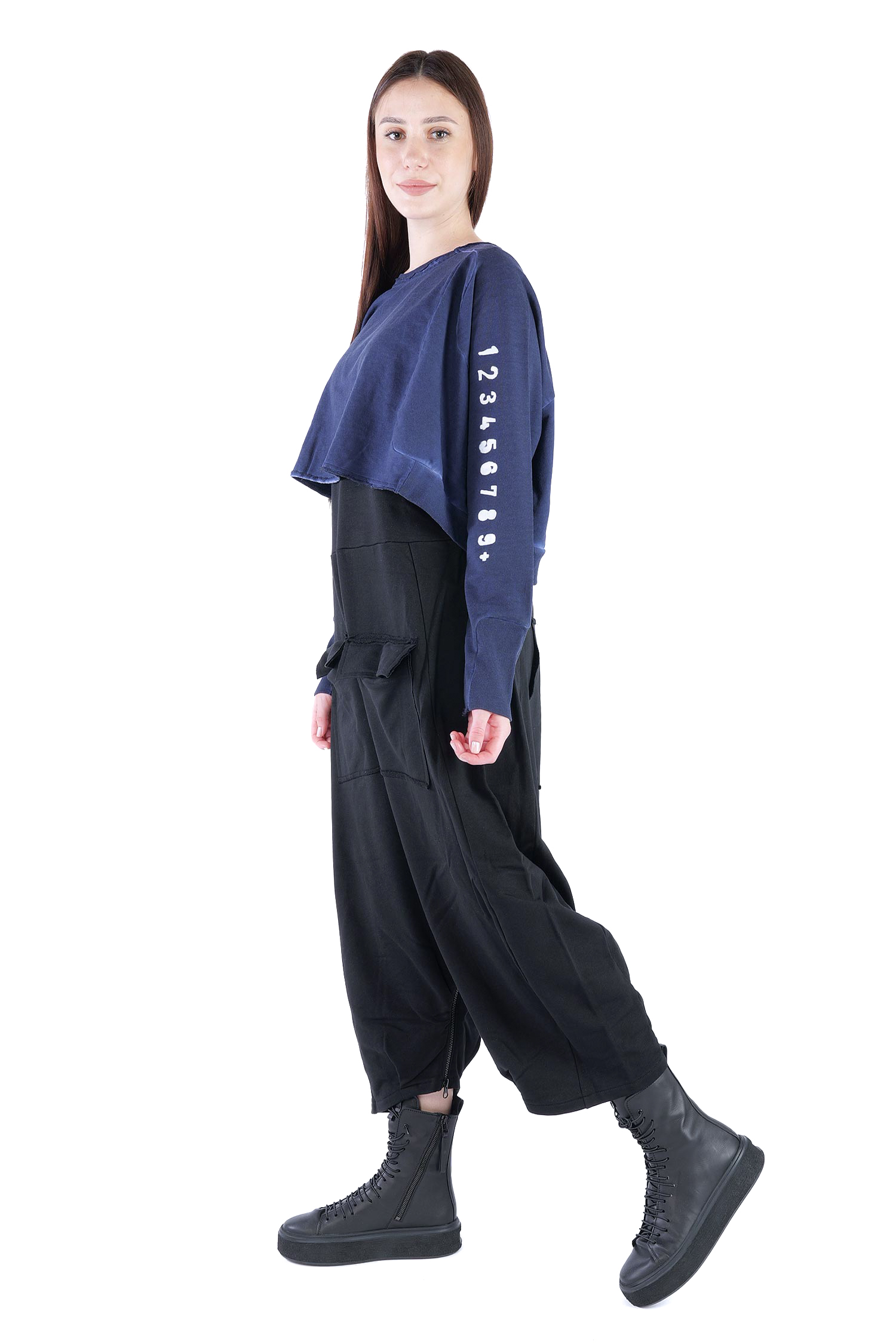 Kurzer Sweatpullover - Ocean print - 2137