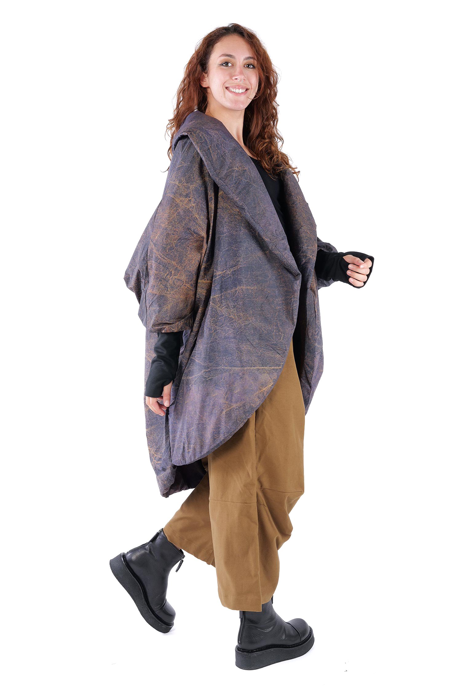 Oversize Wintermantel - Cognac Quartz - SX115