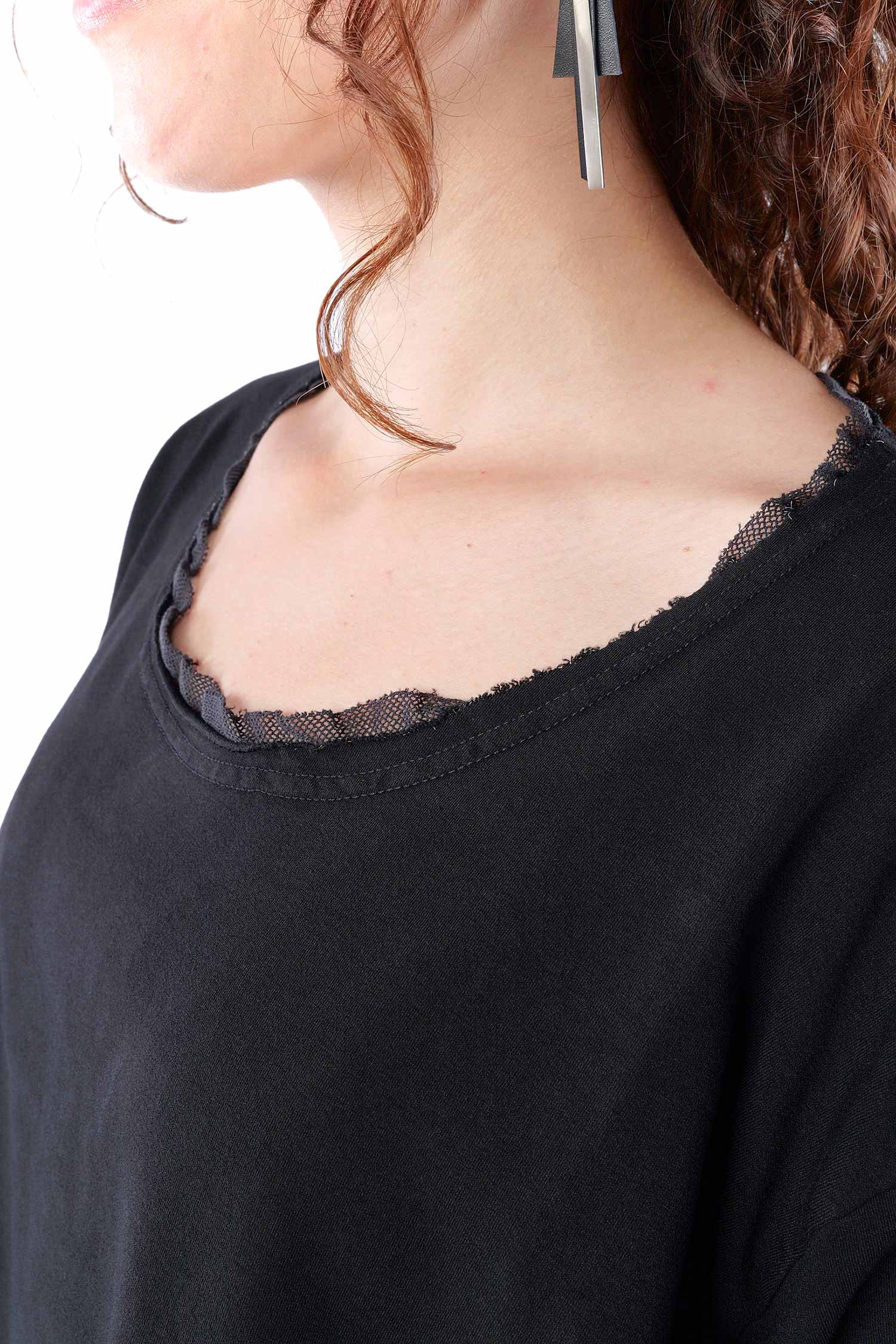 Shirt mit Tüll - Schwarz - 2263510502