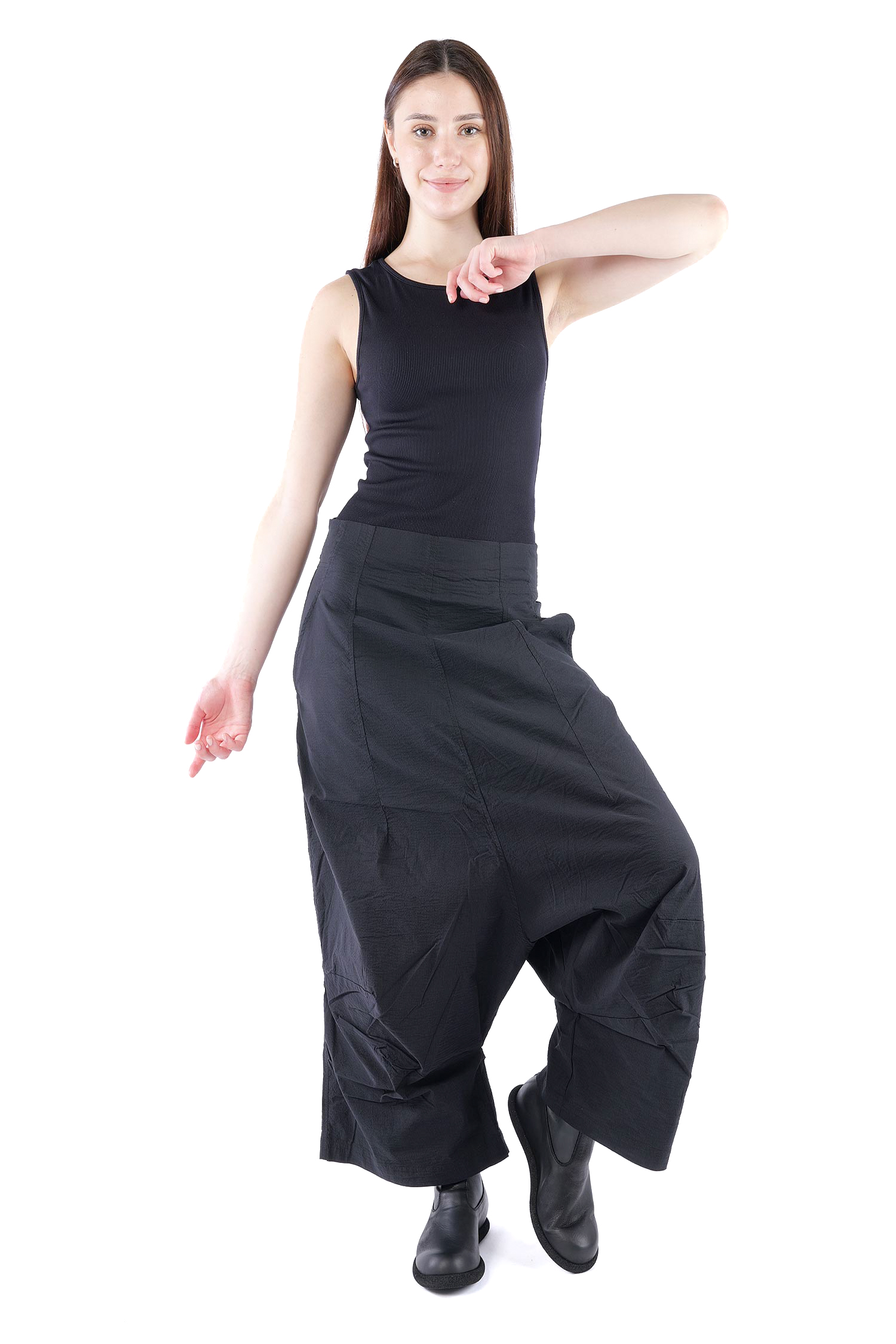 Wide stretch pants - Black - 2261240124