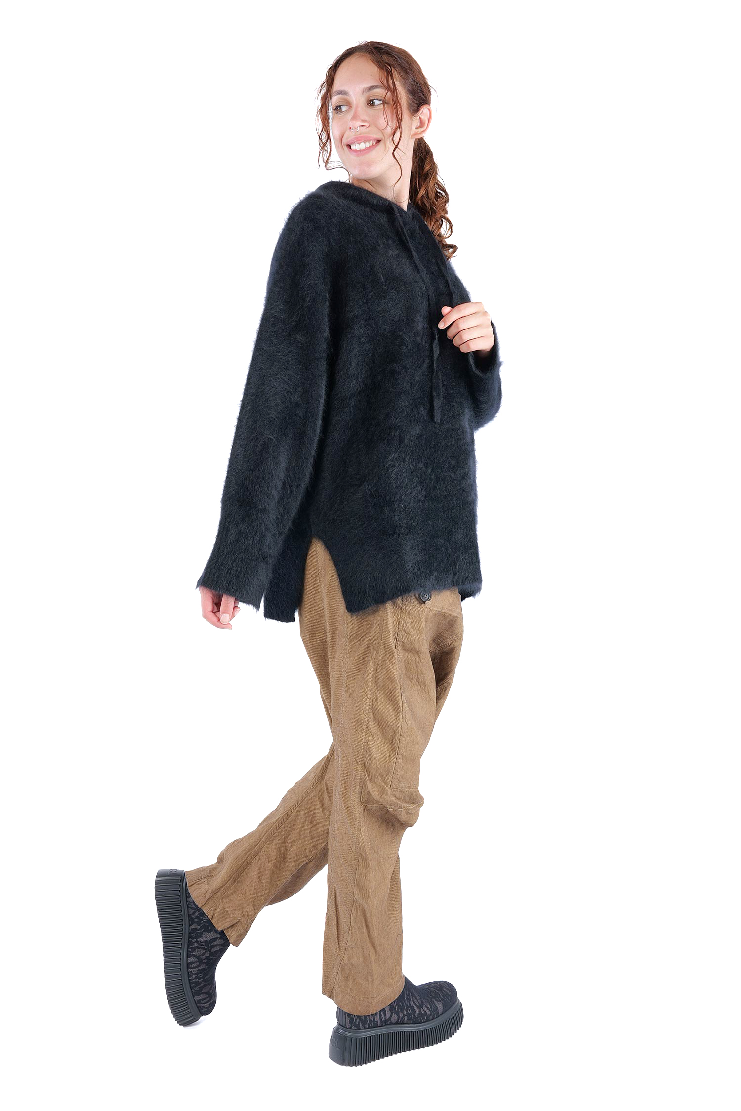 Flauschiger Kaschmir Hoodie - Night - 26132