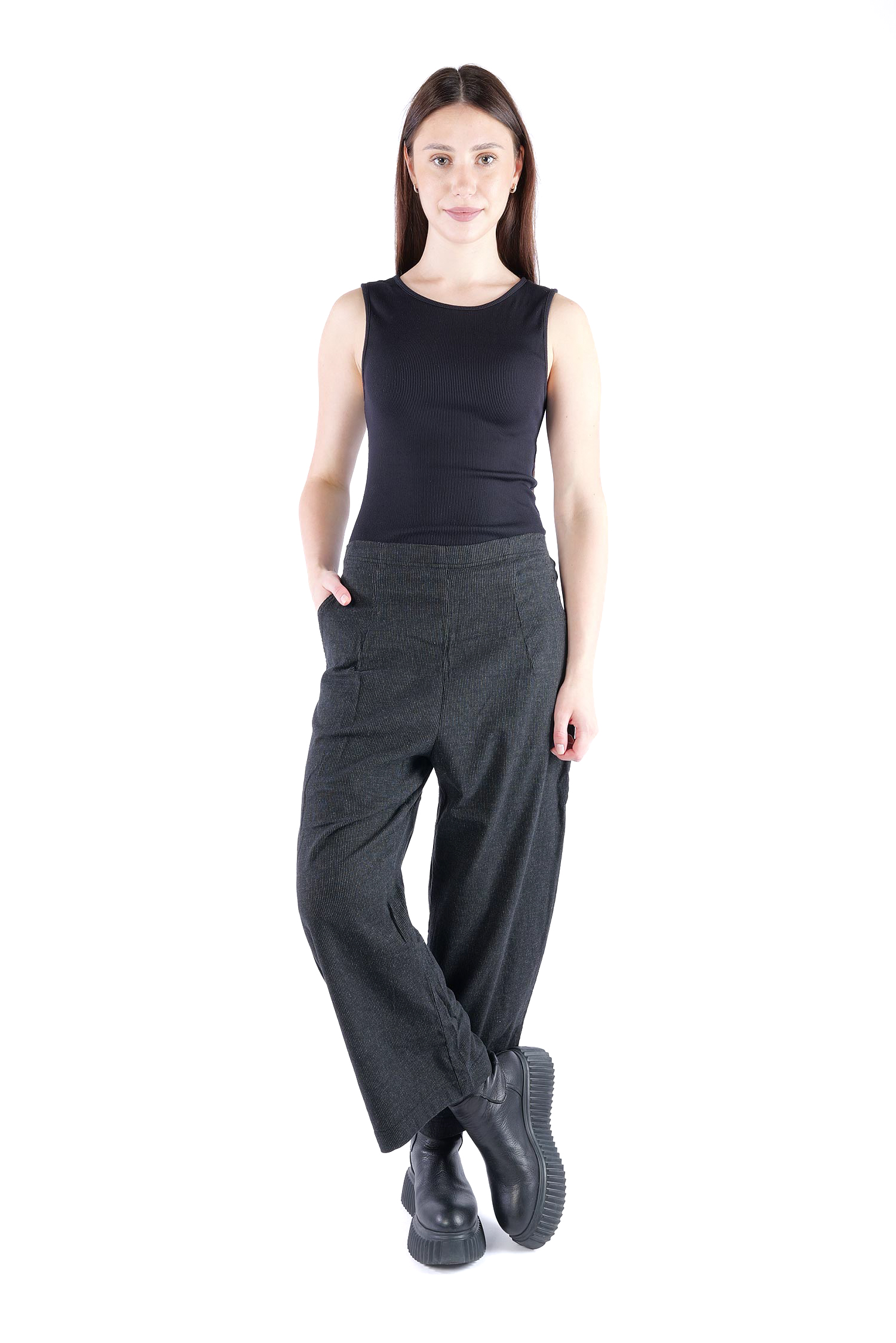 Nadelstreifen Culotte - Black stripe - 2263410104