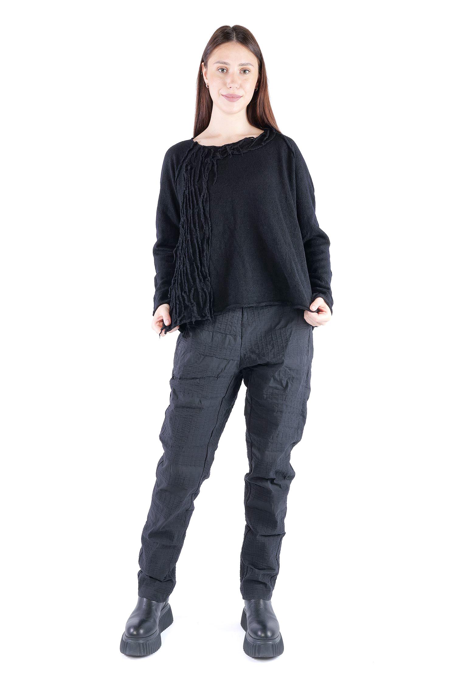 Oversize Wollpullover - Schwarz - 2262680707