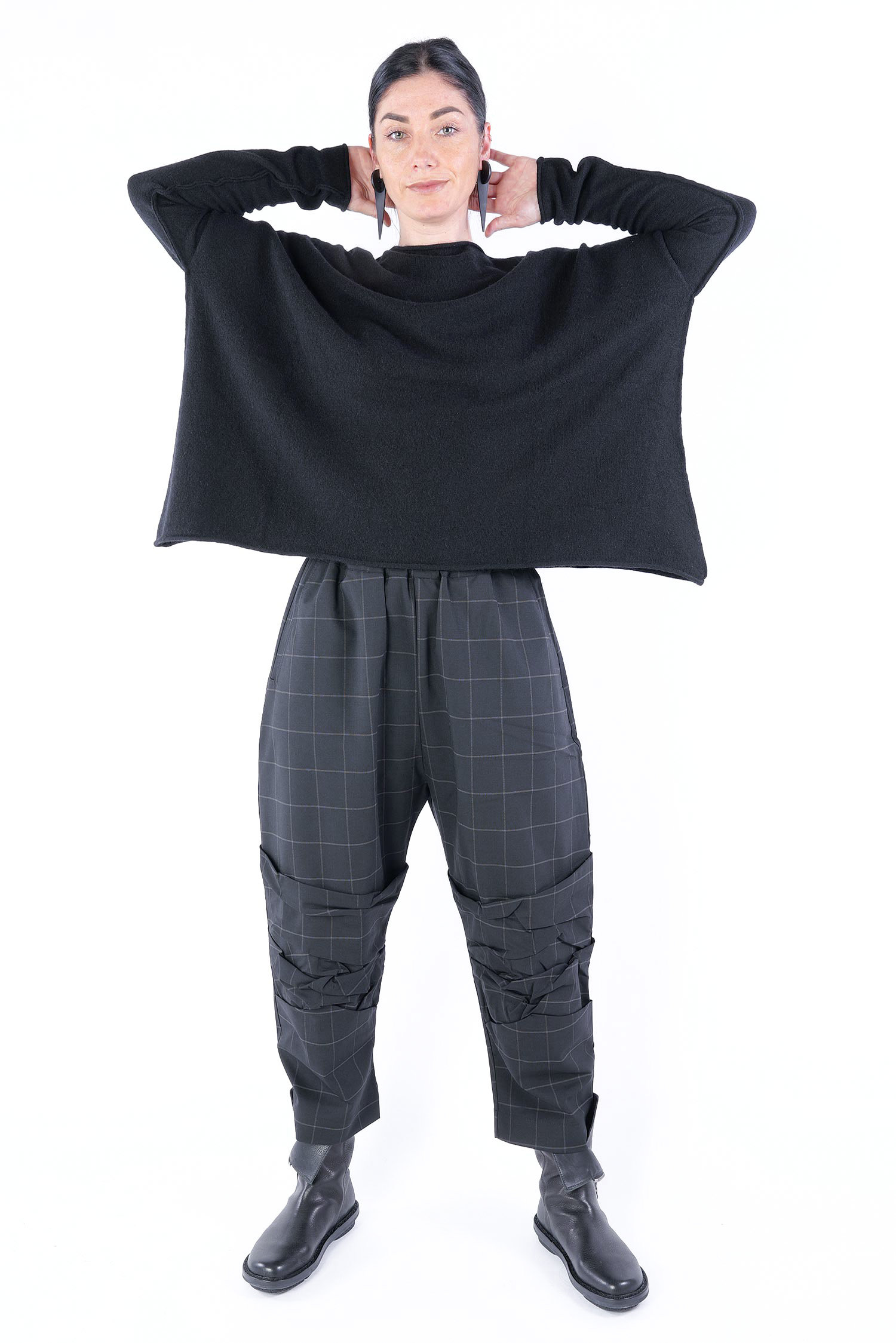 Oversize Strickpullover - Schwarz - I26.3261