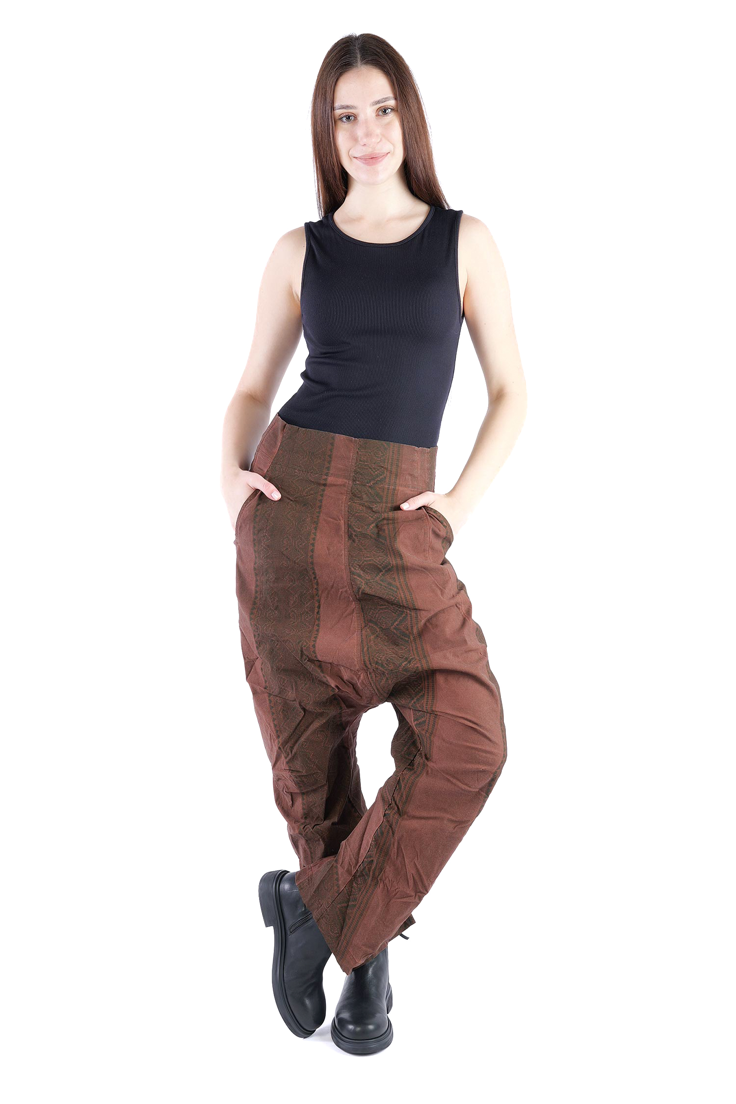 Stretchhose - Henna cloud stripe - 2262390103