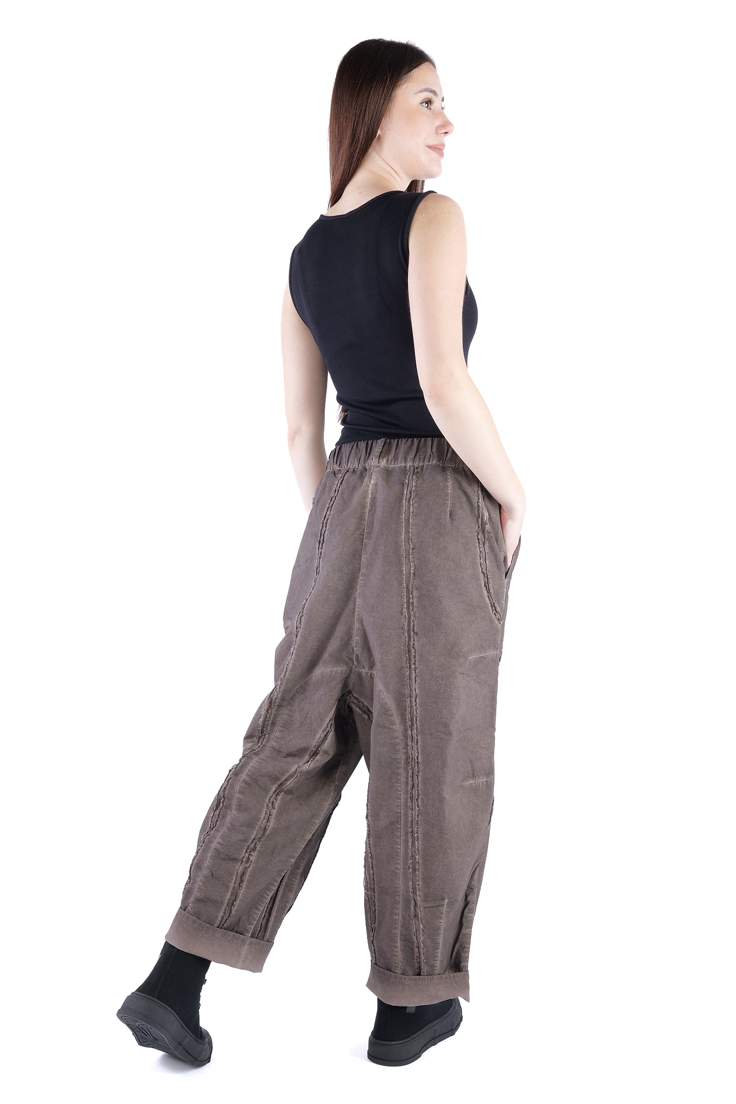 Hose mit Ziernähten - Truffle old dye - Dotto