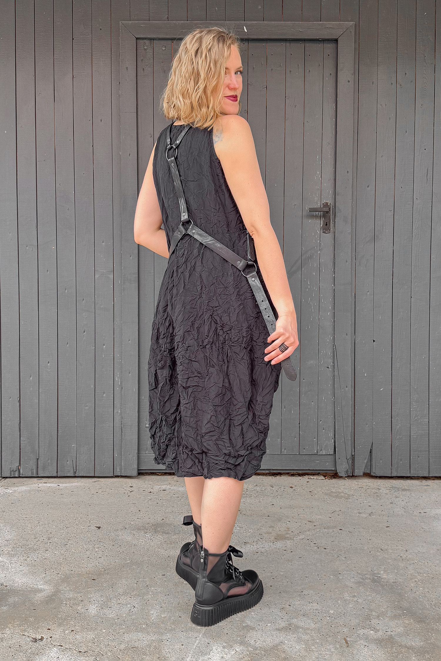 Silk dress - Black - Lichtknitt