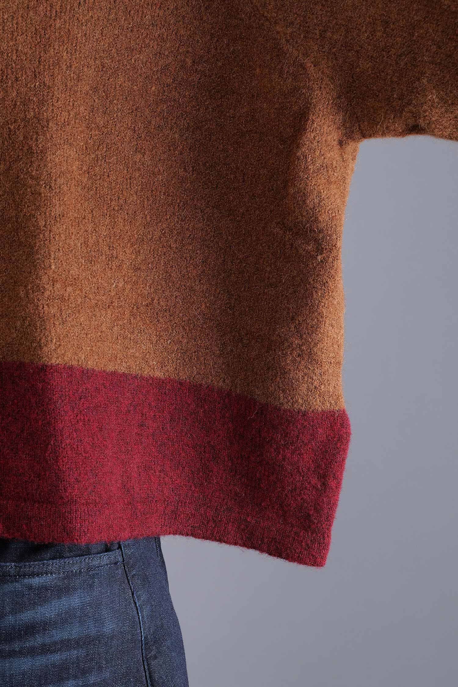 Knitted pullover - Bronze lava - 2263480702
