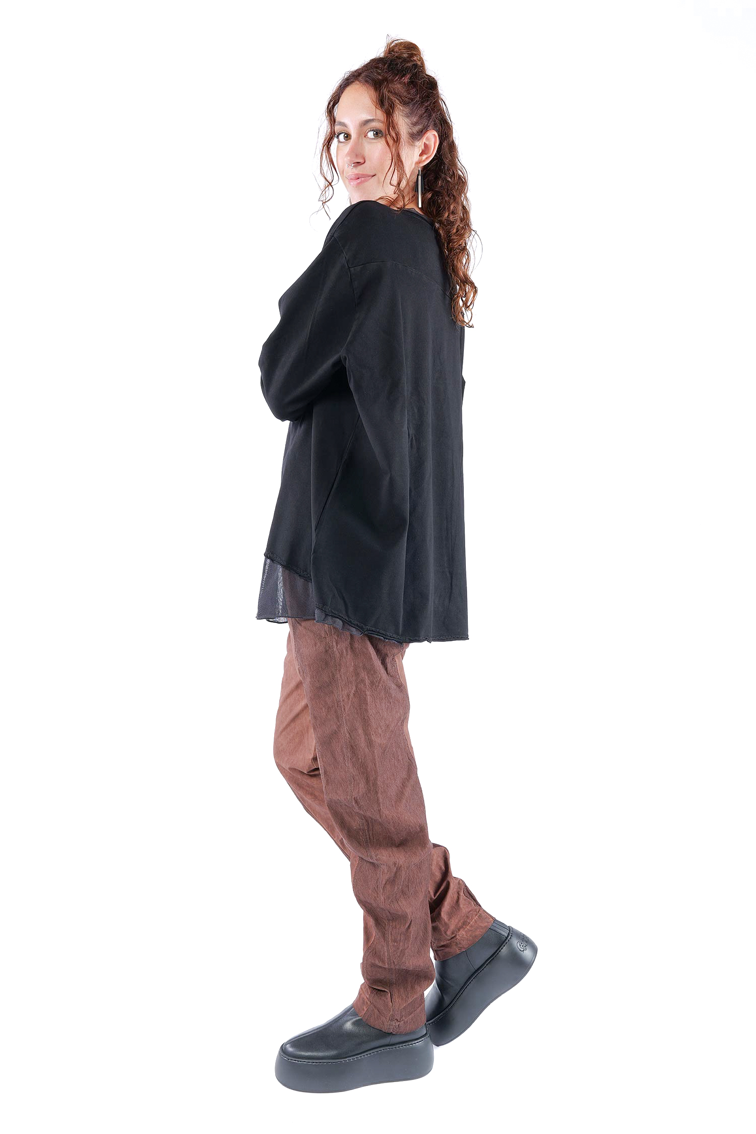 Shirt mit Tüll - Schwarz - 2263510502
