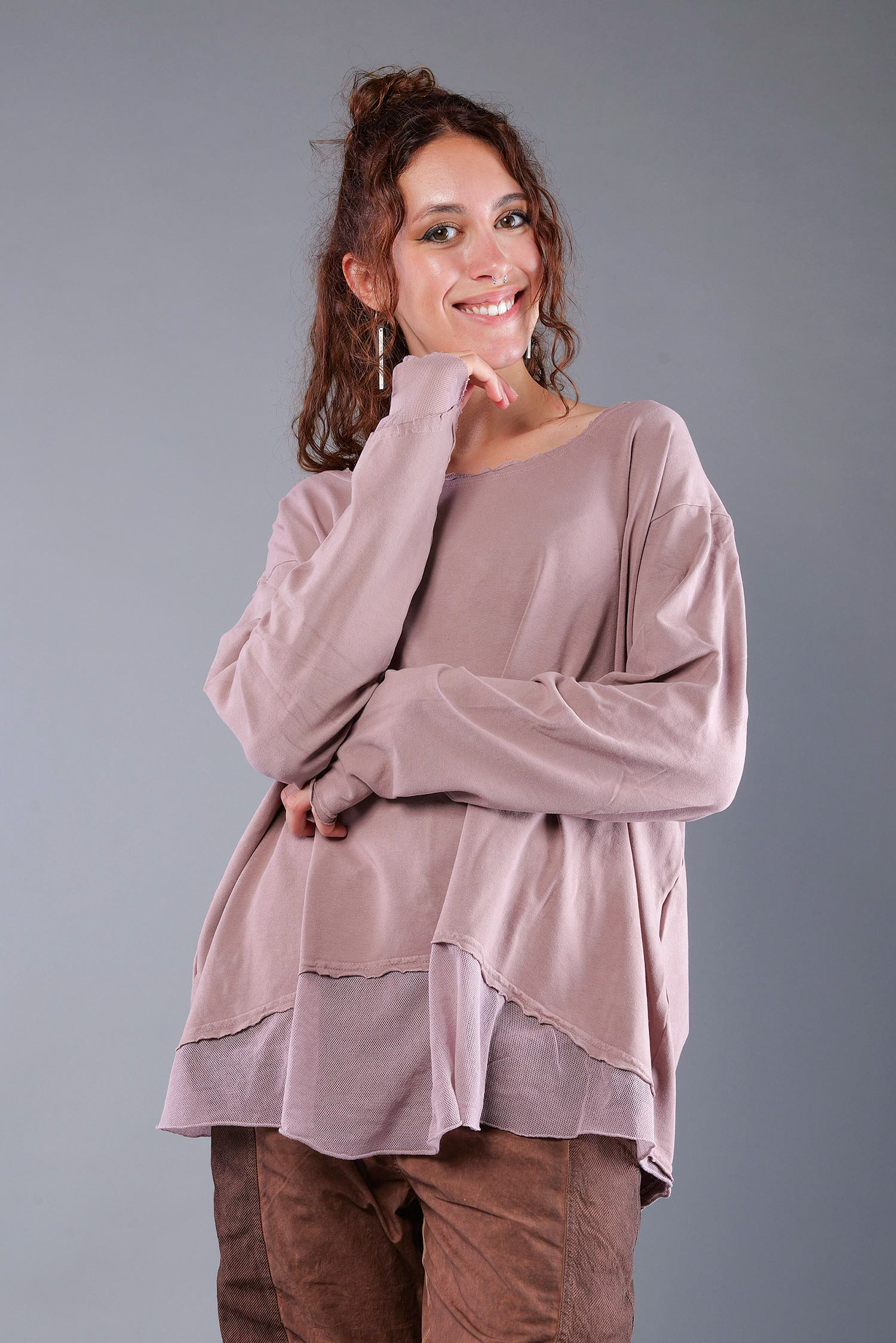 Shirt mit Tüll - Crystal - 2263510502