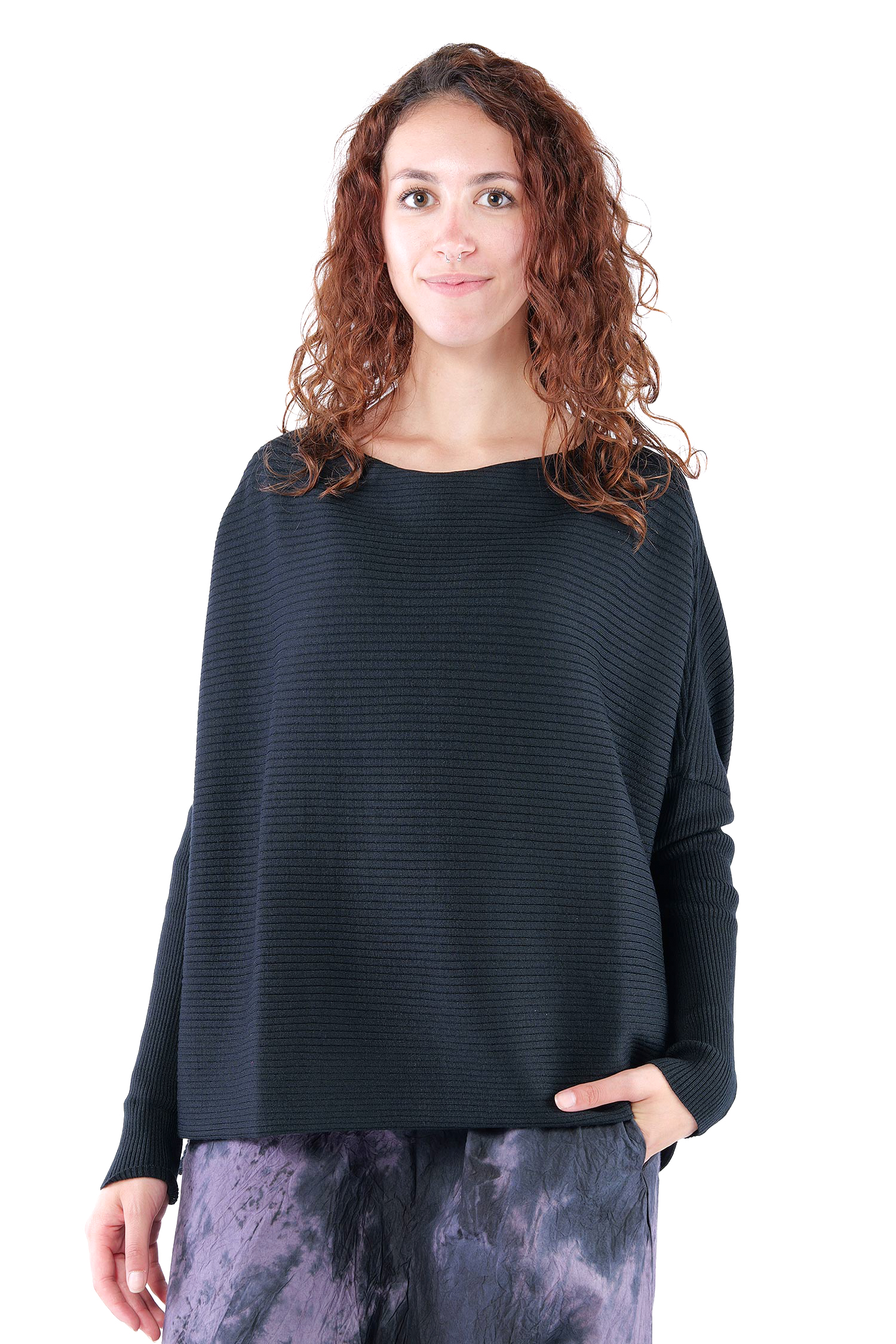 Oversize Strickpullover - Schwarz - 26.2-KHG444