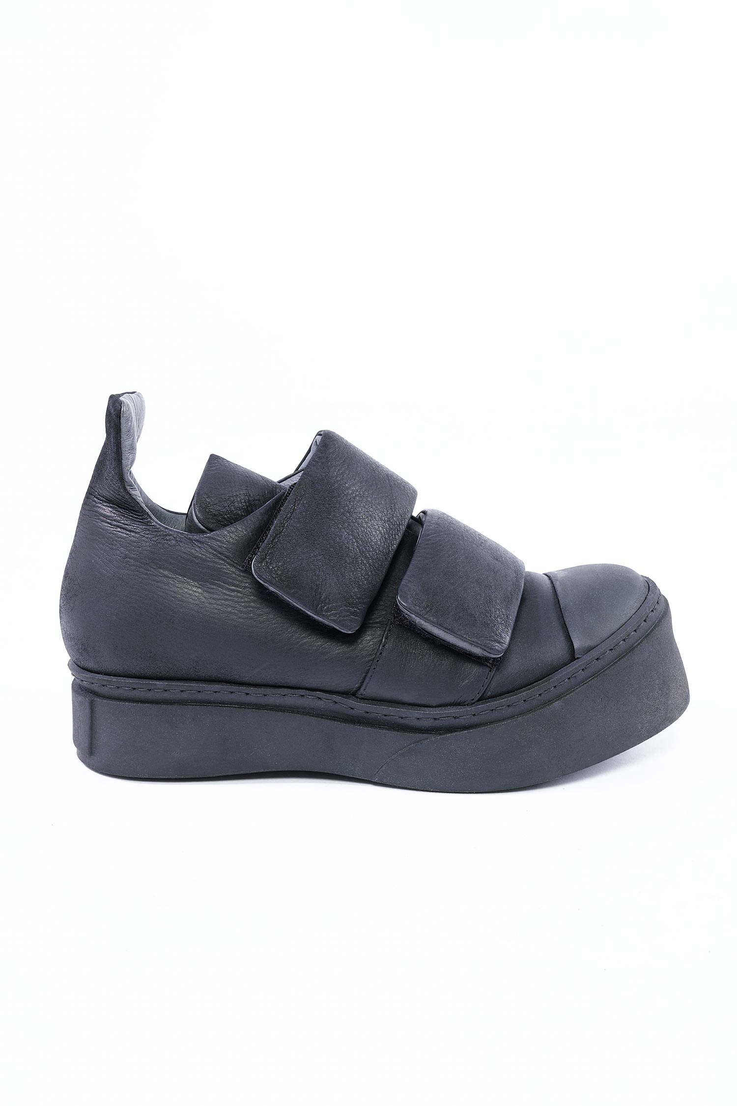 Platform leather sneakers - black - 4161