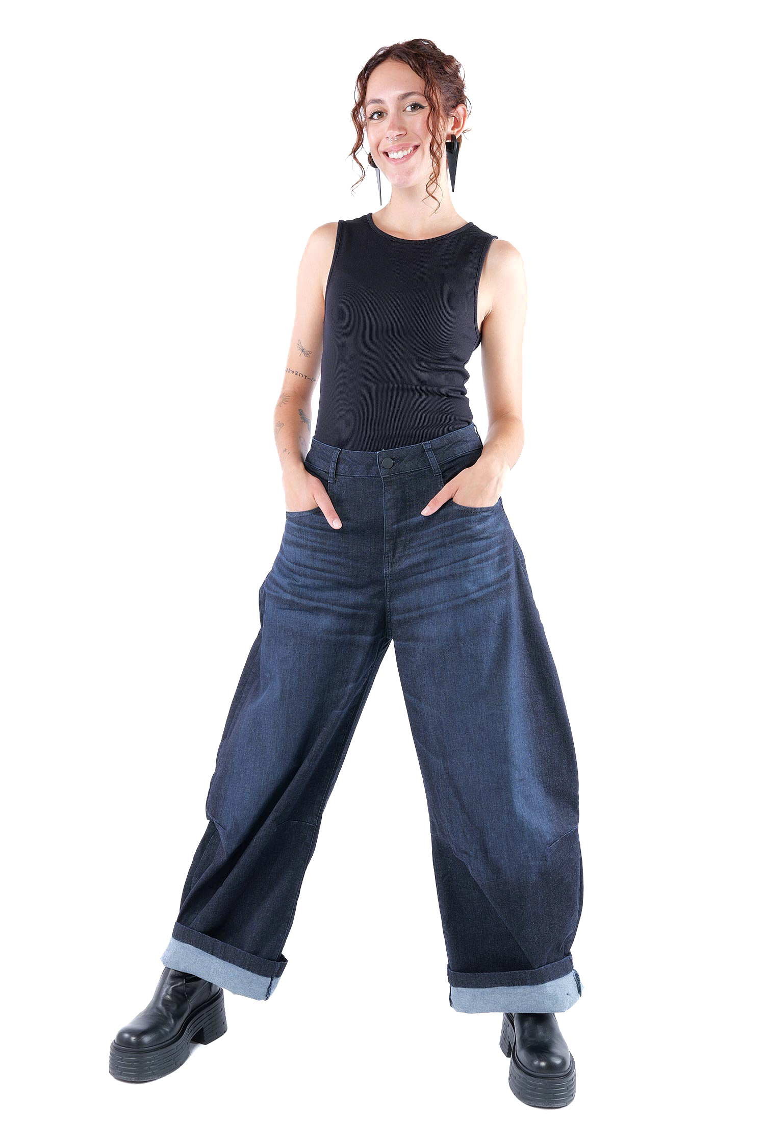 Tulpige Jeanshose - Darkblue - 10018