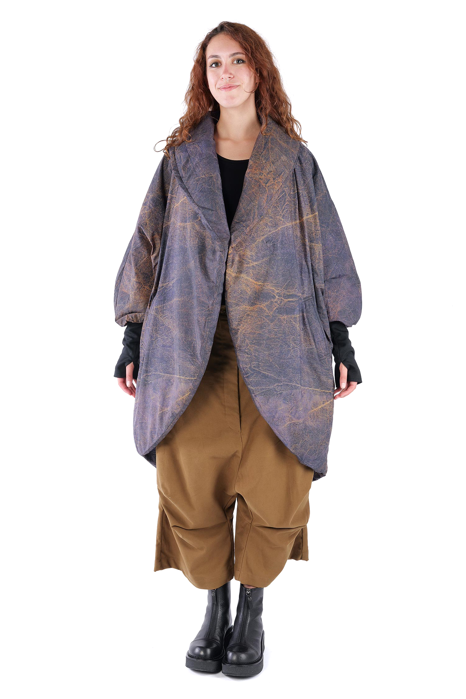 Oversize Wintermantel - Cognac Quartz - SX115