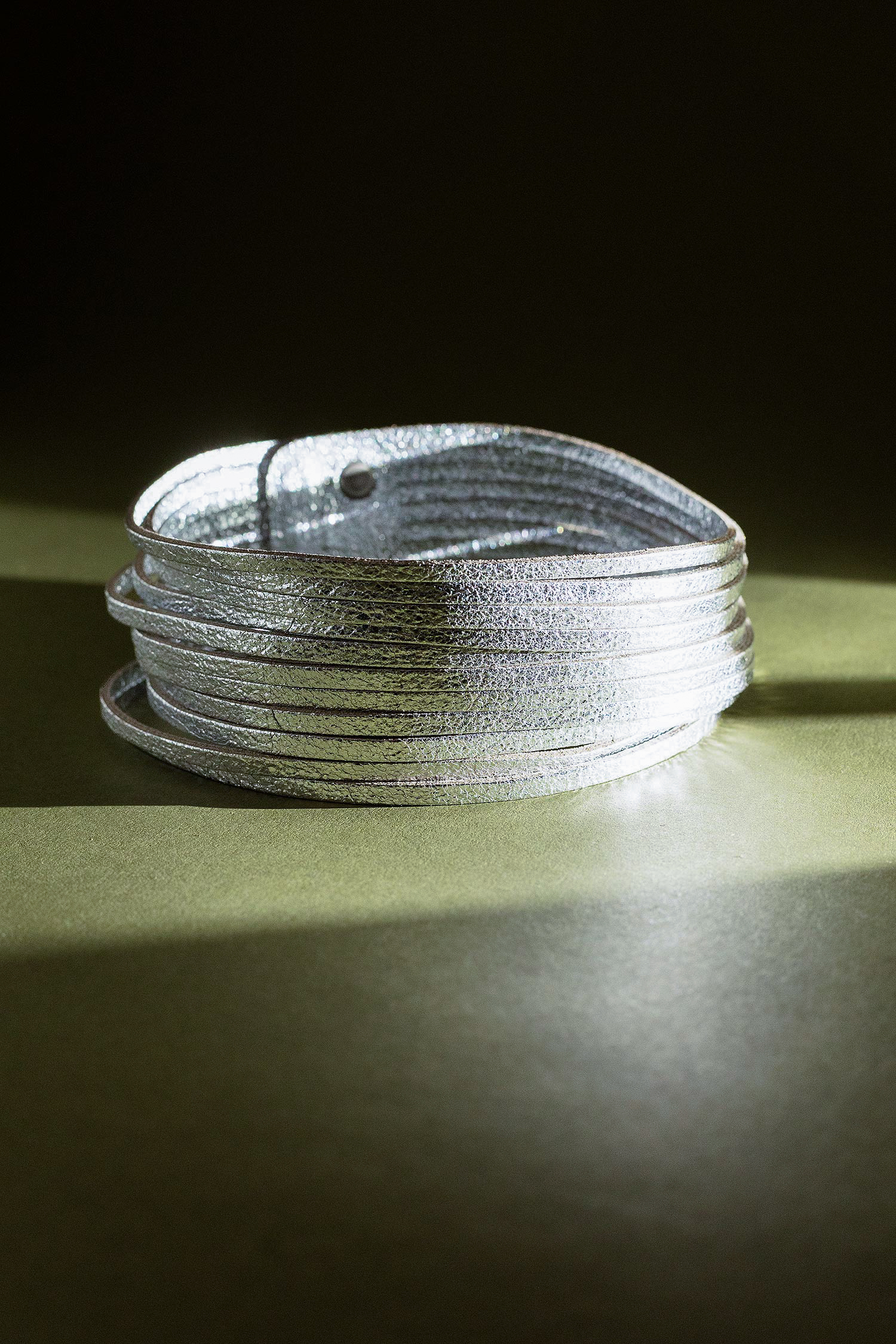 Leder Halskette - Choker - silver