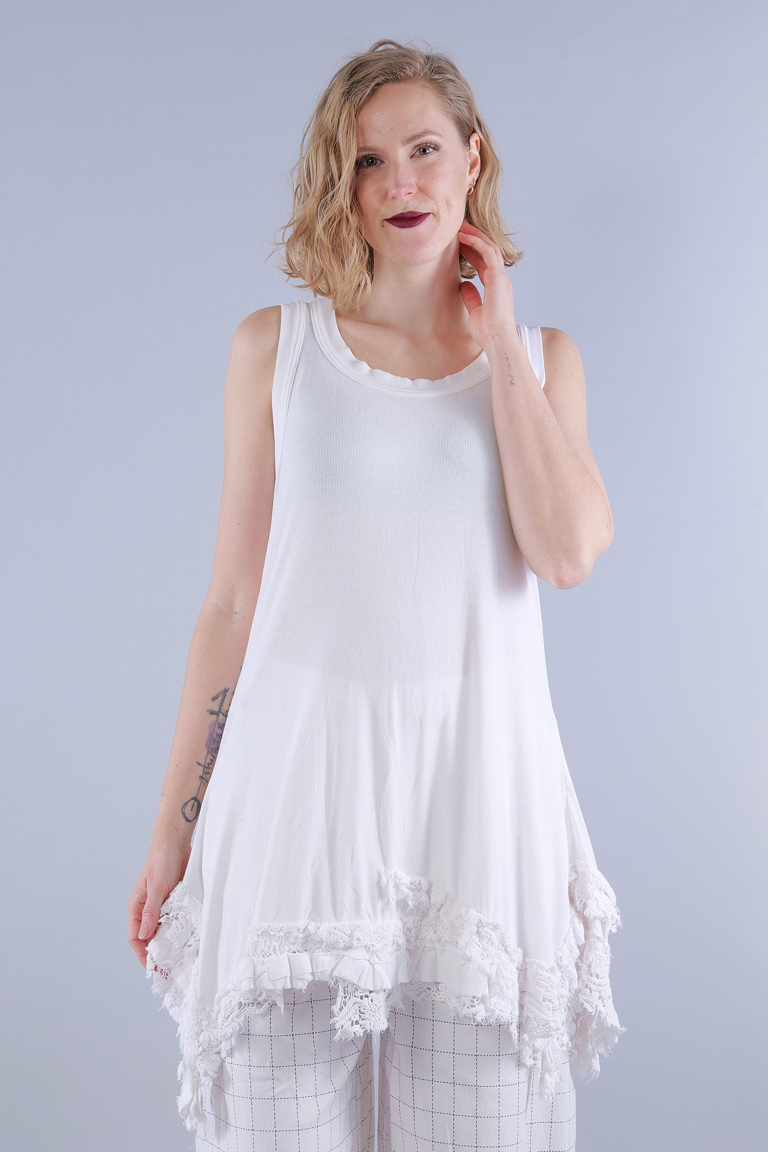 Top with lace - Seafoam fog - 1262180803