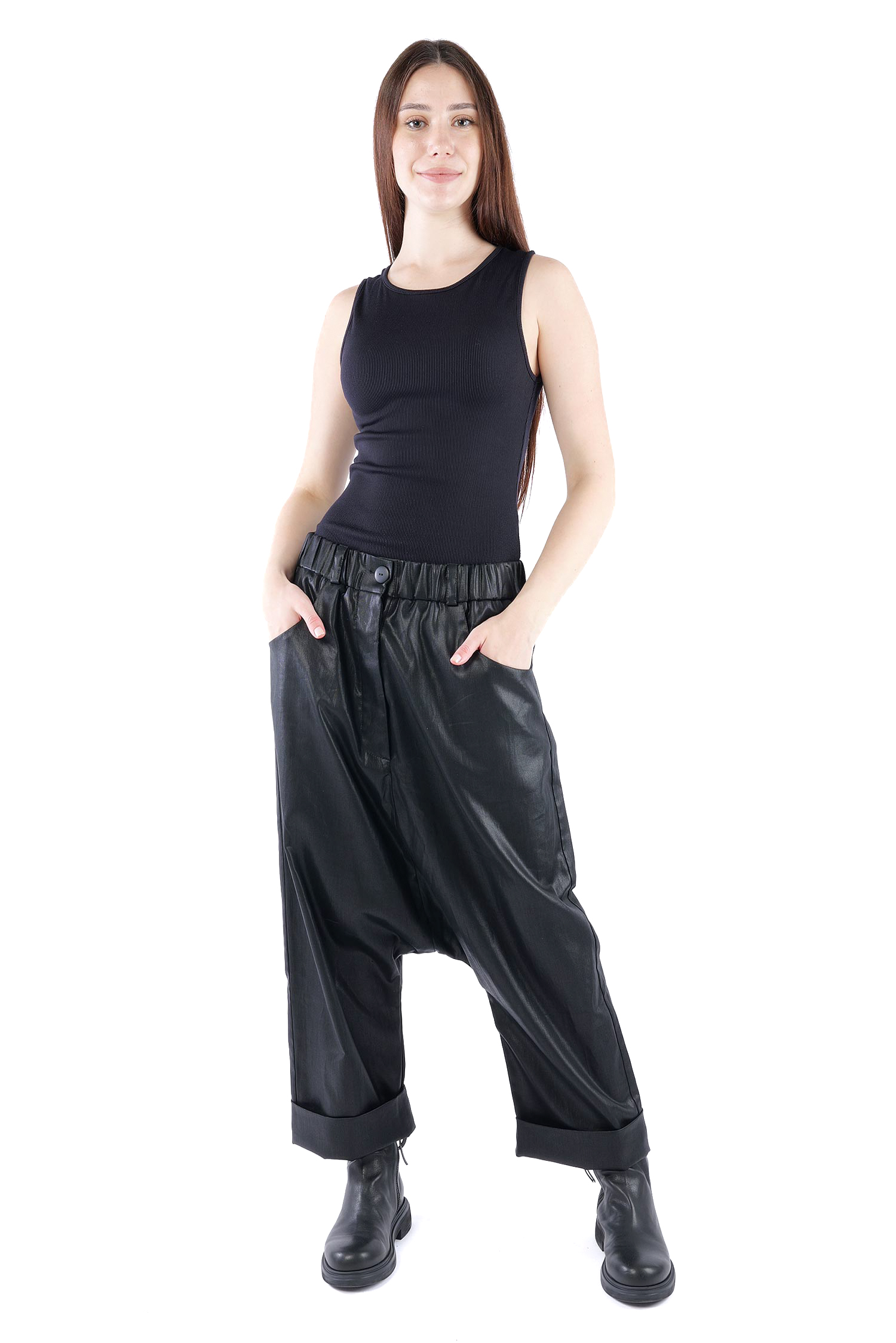 Coated pants - Black coated - Ollo