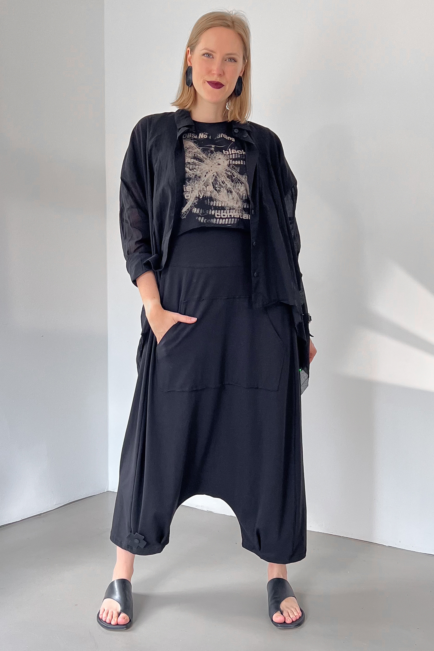 Baumwoll-Bluse - Schwarz - Arta