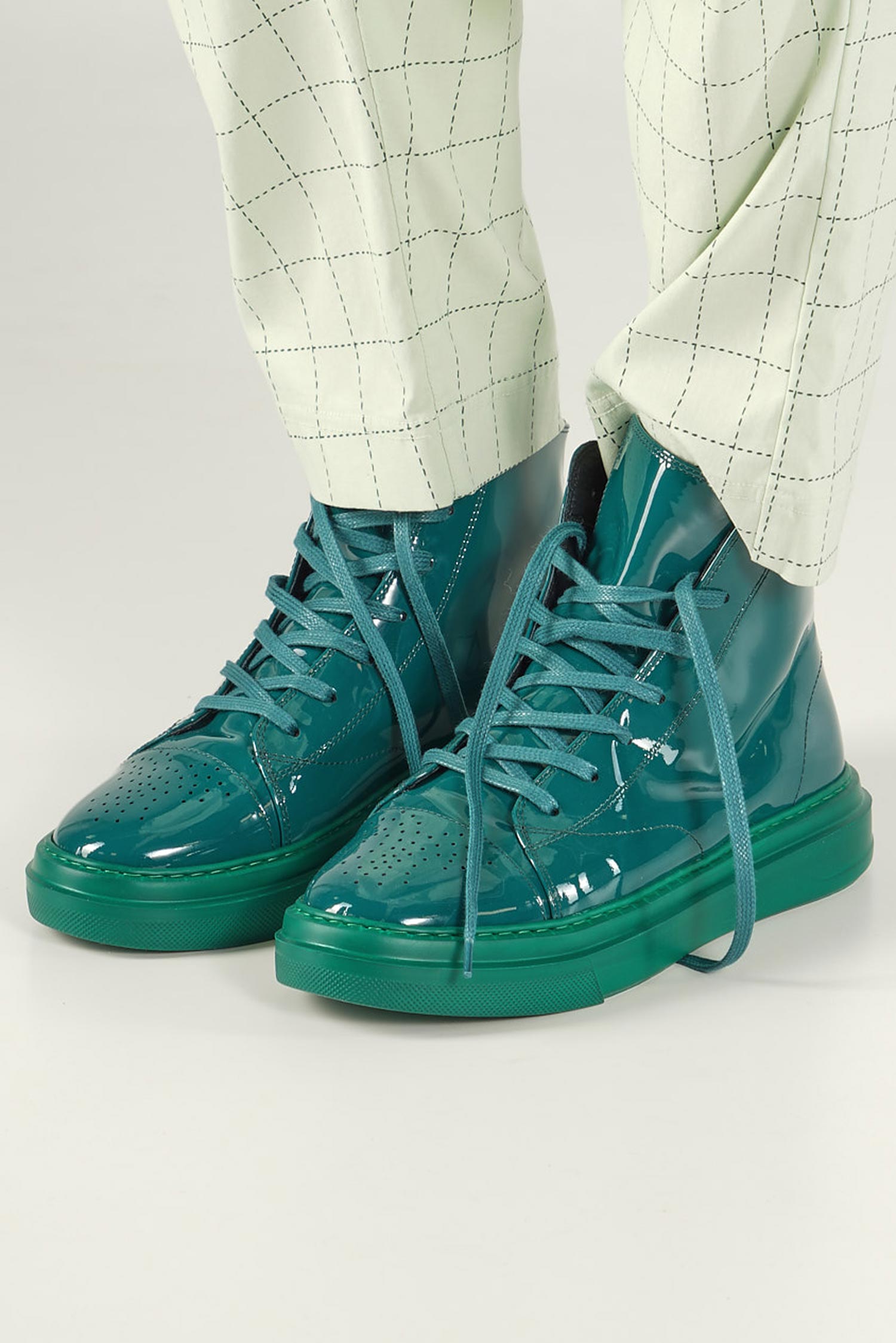 Lackleder Sneaker - Schwarz - 1263985202